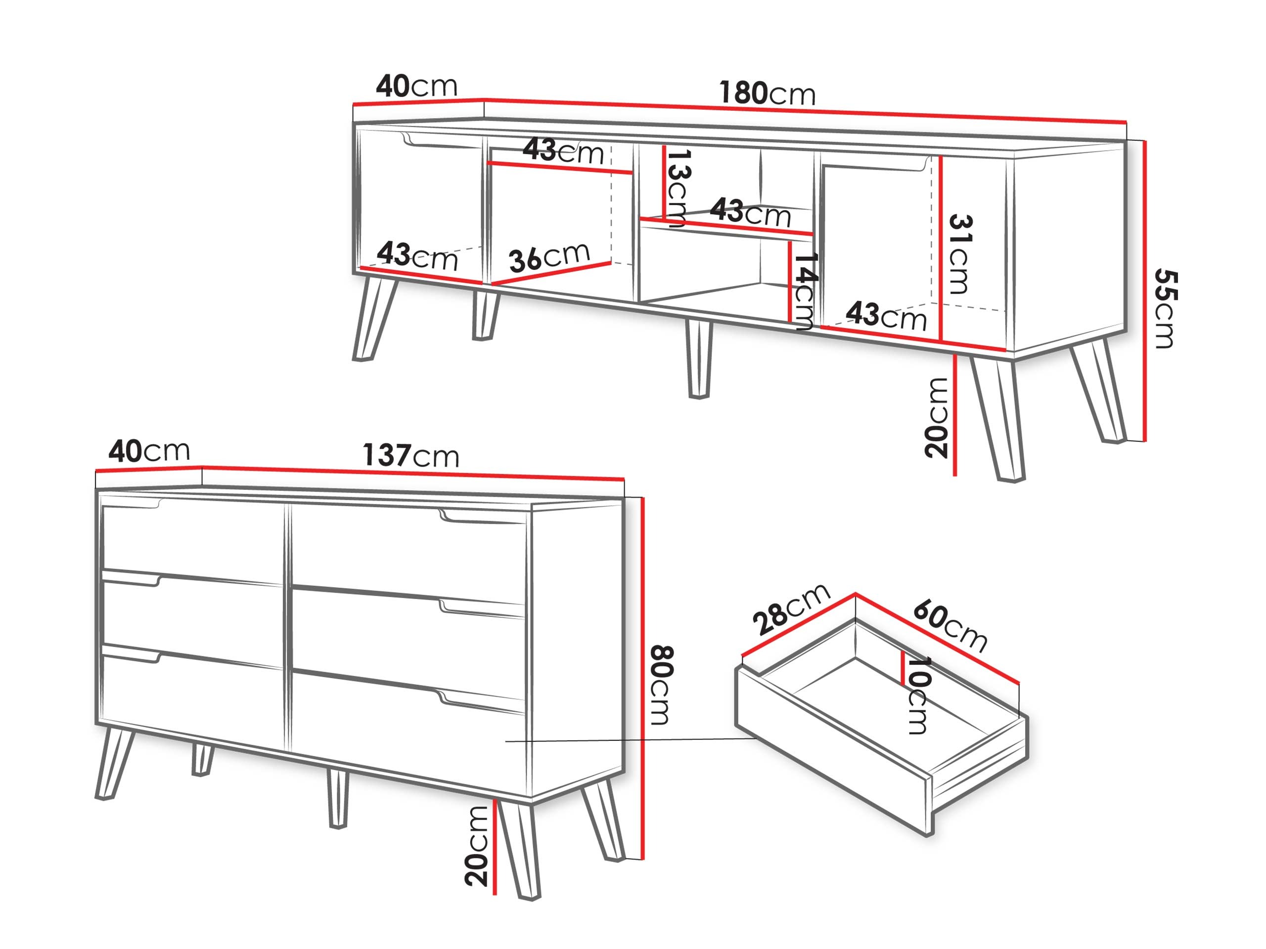 Parete attrezzata Otis I (Cachemire)