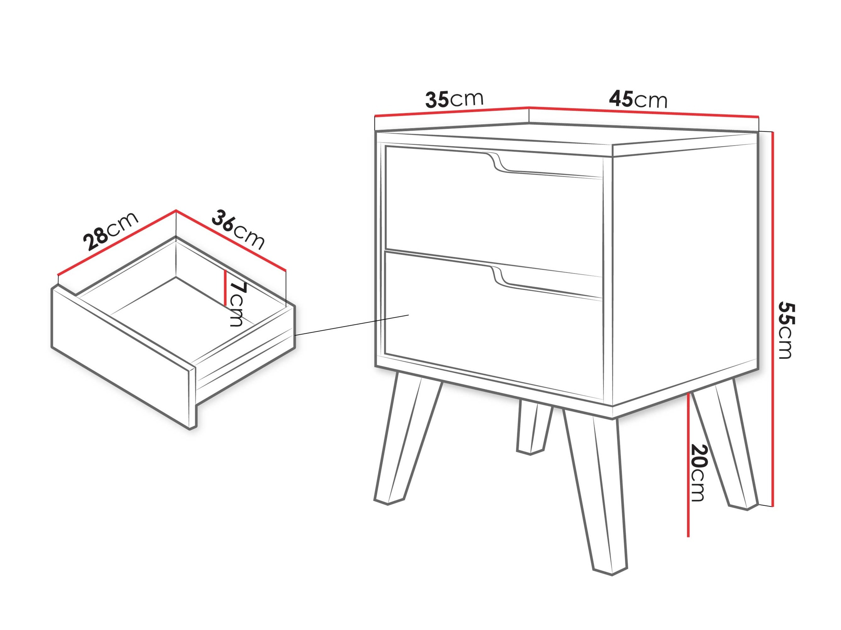 Comodino Otis (Cachemire)