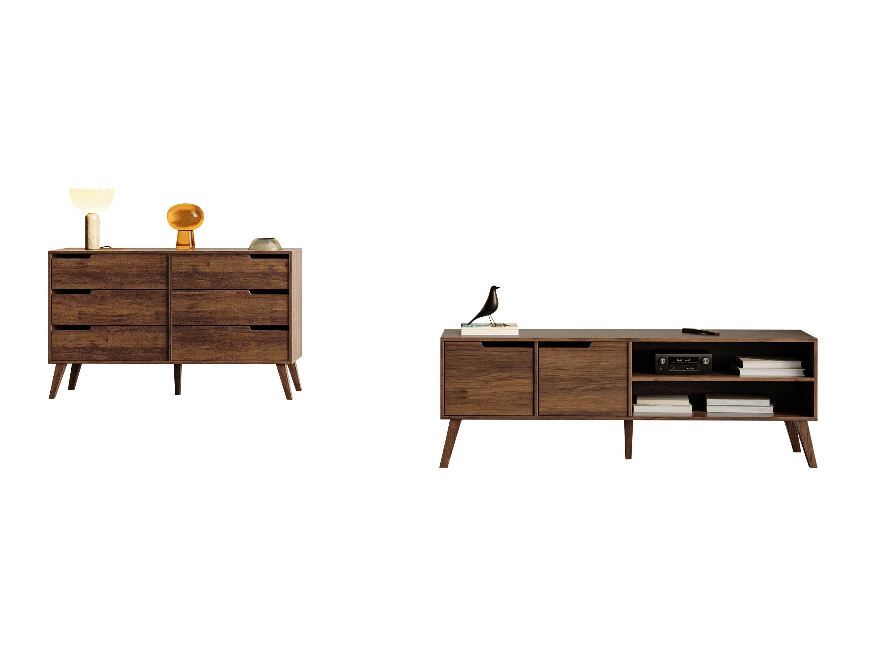 Parete attrezzata Elbtive 106 (Noce)