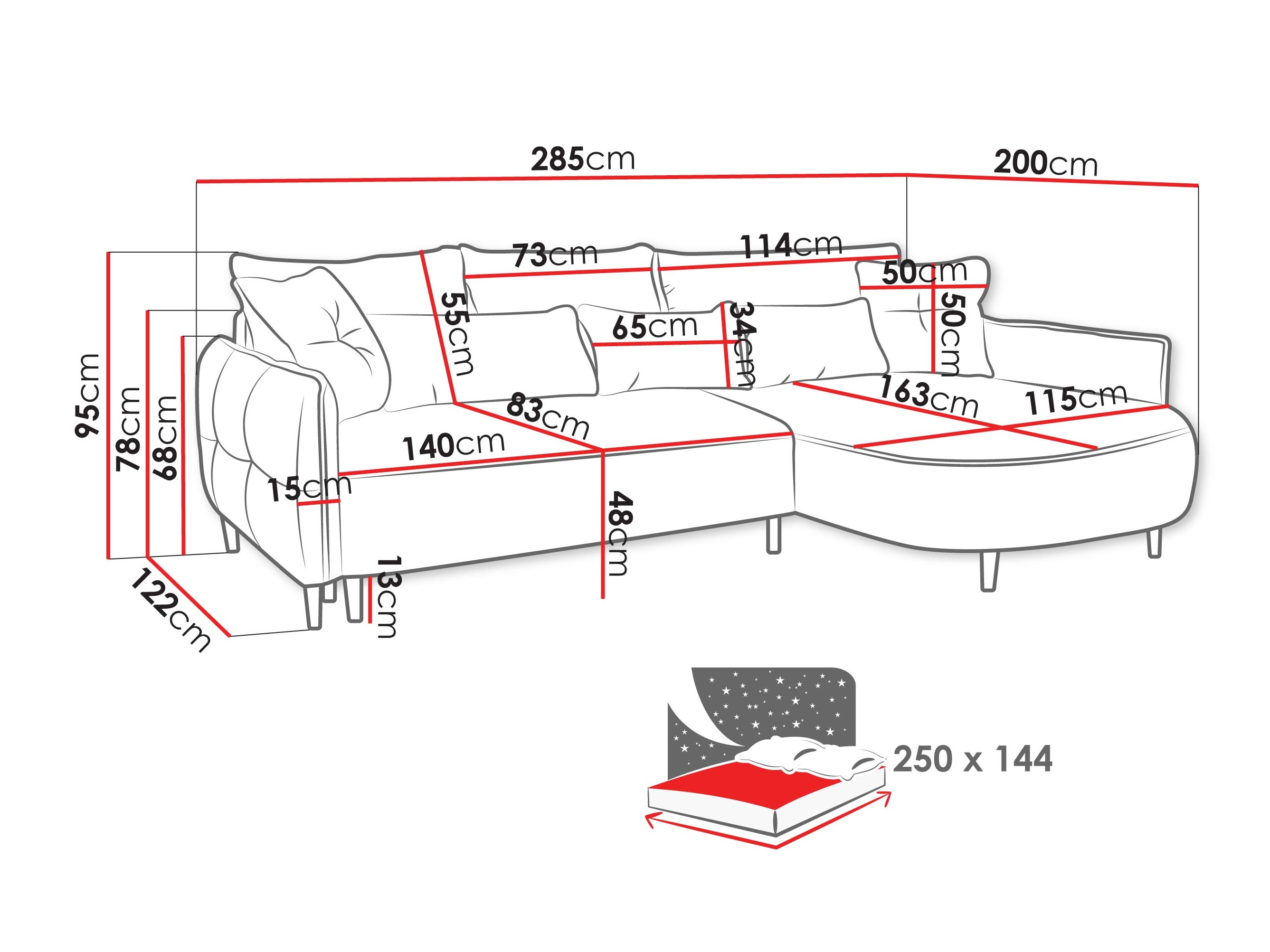 Divano angolare TrendyNest 126 (Glow 01)
