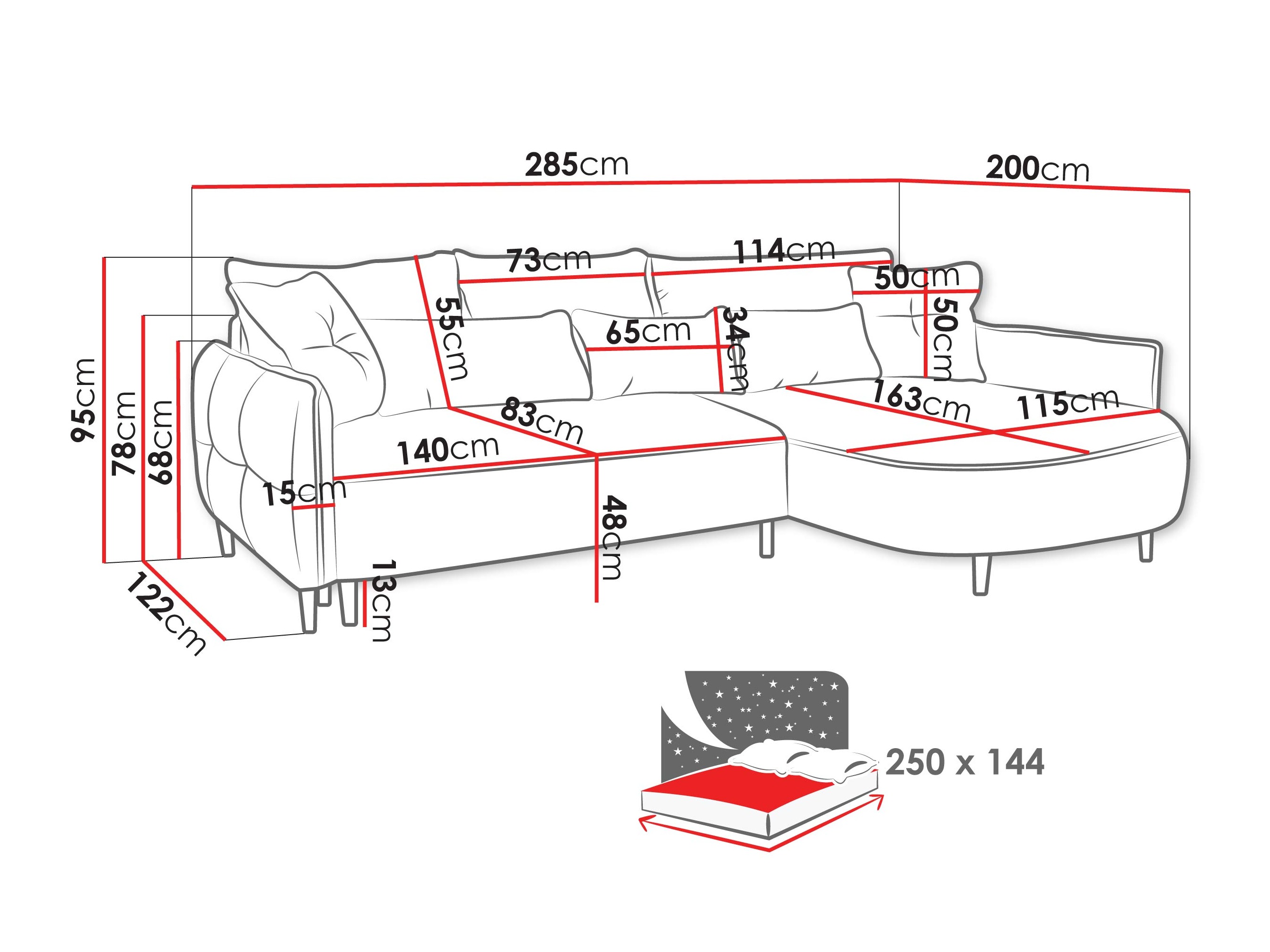 Divano angolare TrendyNest Prunal (Glow 15)