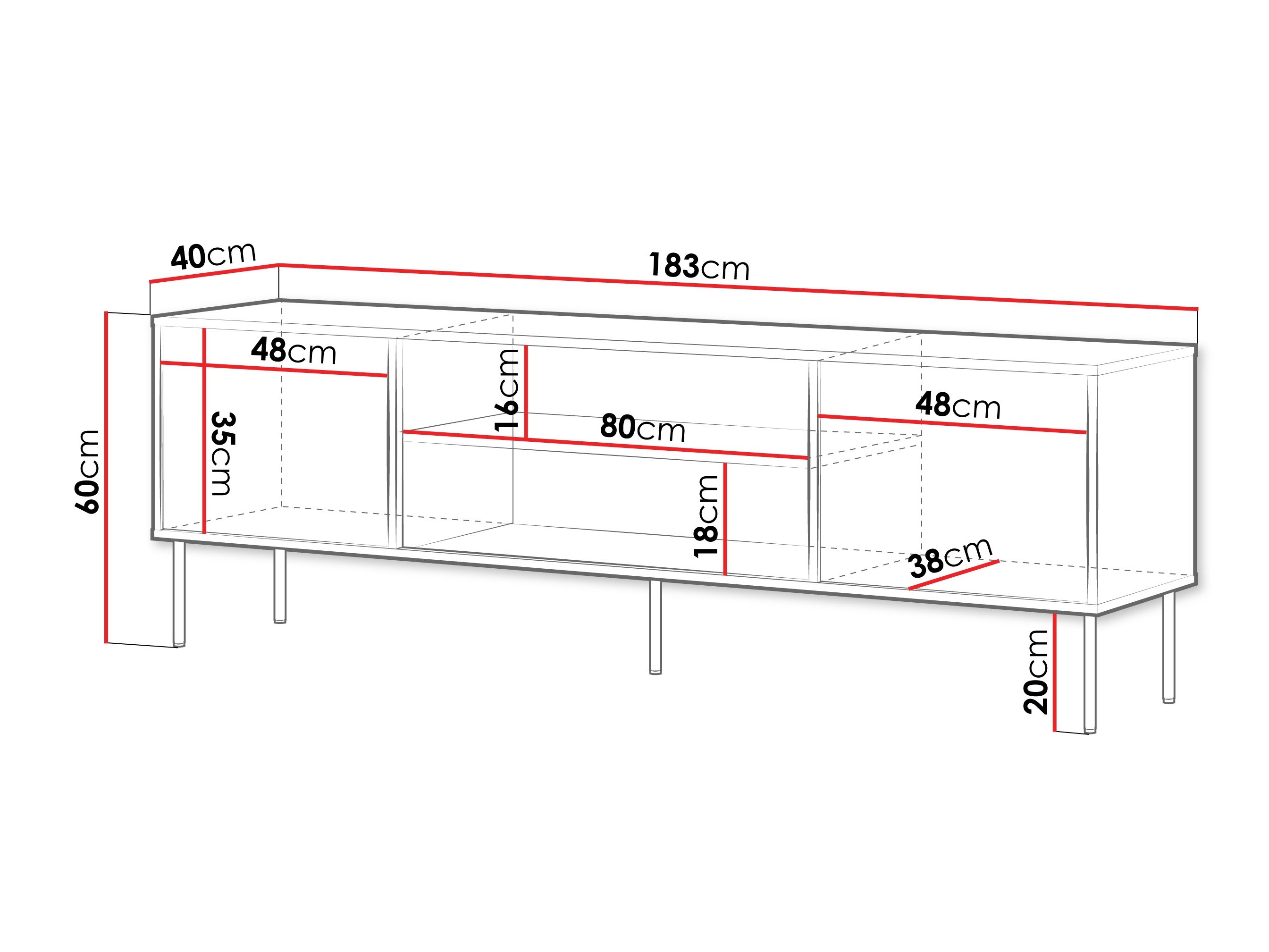 Mobile porta TV Merevai 104 (Cachemire)