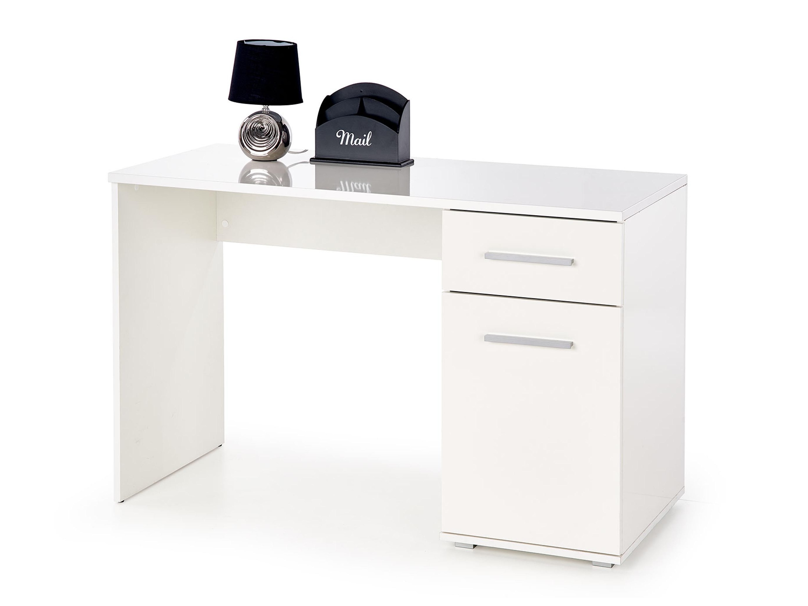 Scrivania da ufficio Cirveso 114 (Bianco + Bianco lucido)