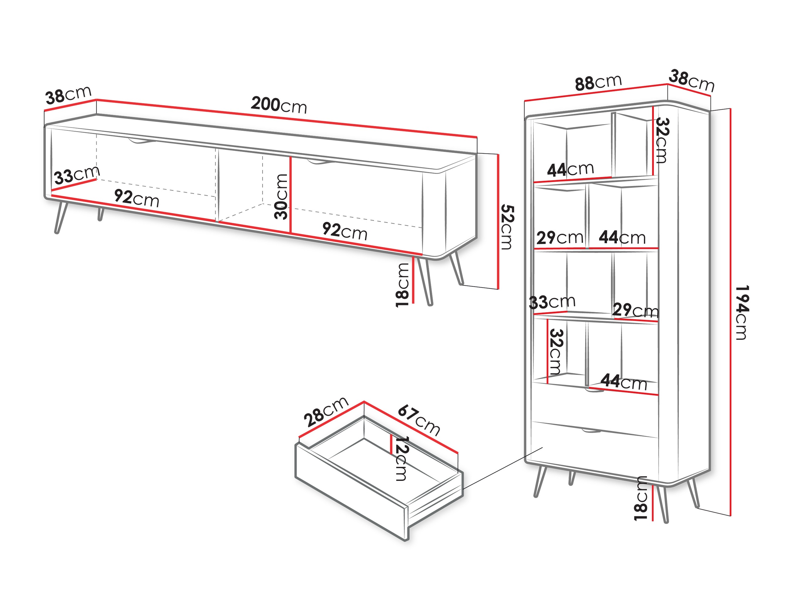 Parete attrezzata Lectum (Beige)