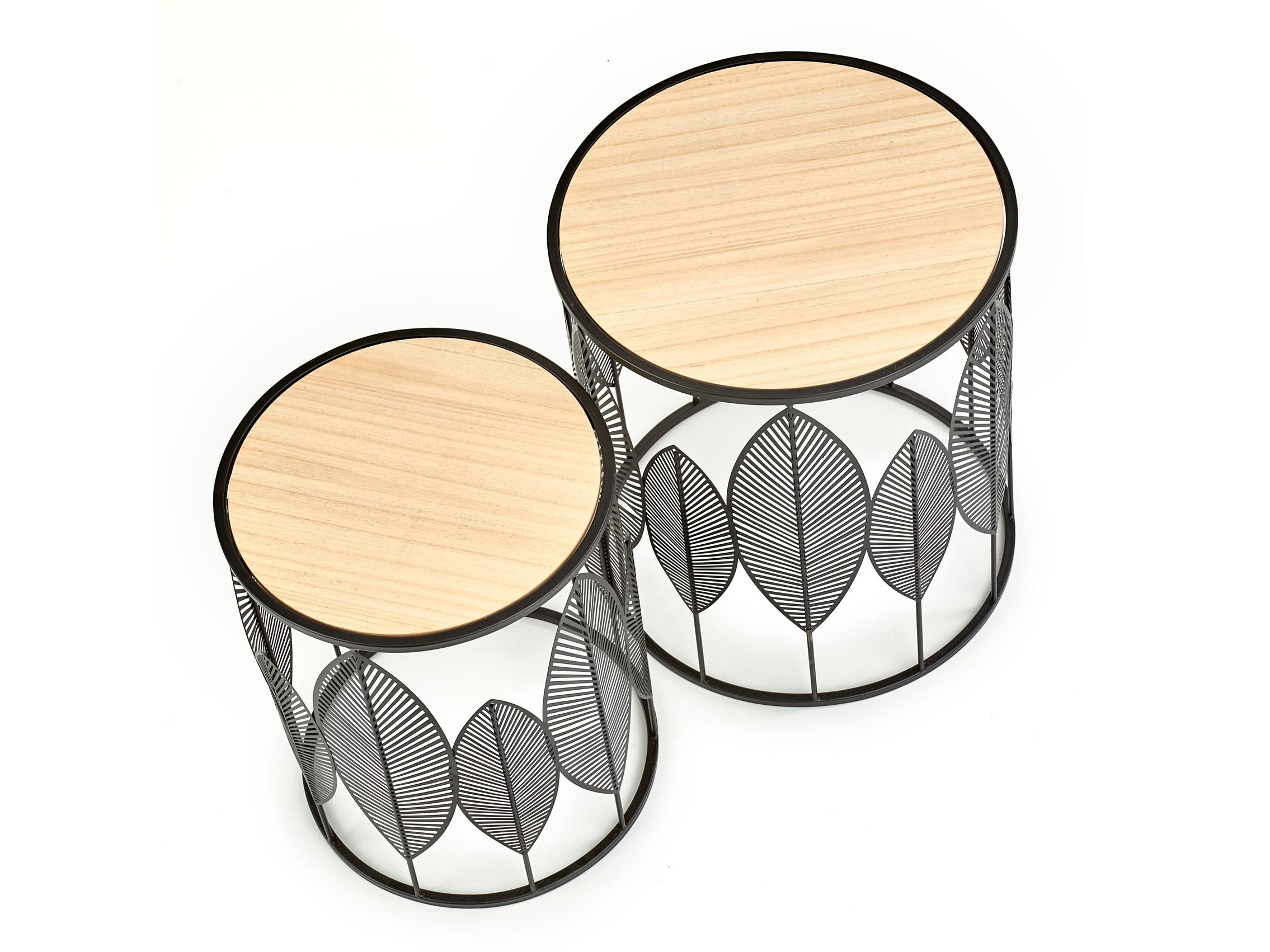 Set tavolini Houston 974 (Nero + Luminoso legno)