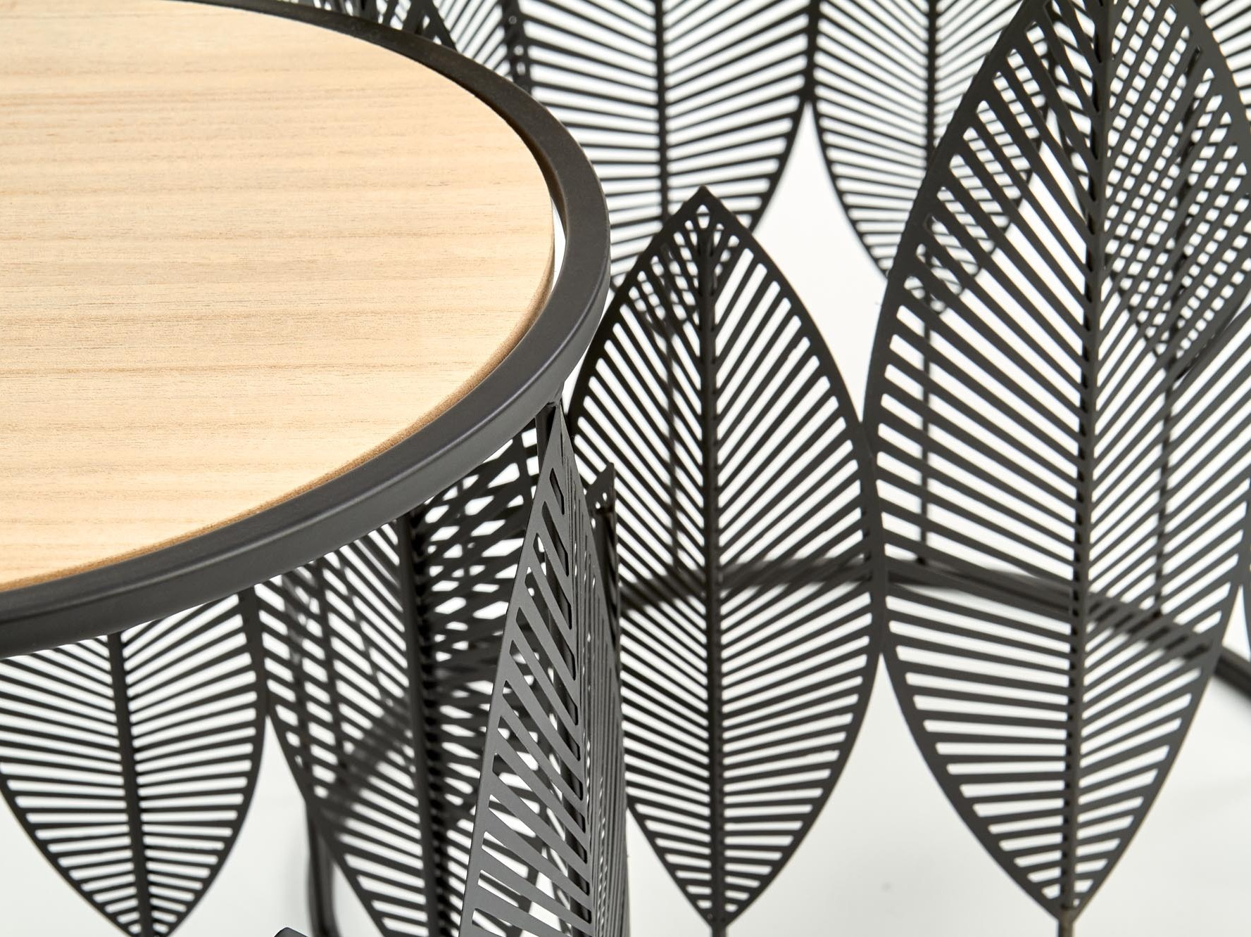 Set tavolini Houston 974 (Nero + Luminoso legno)
