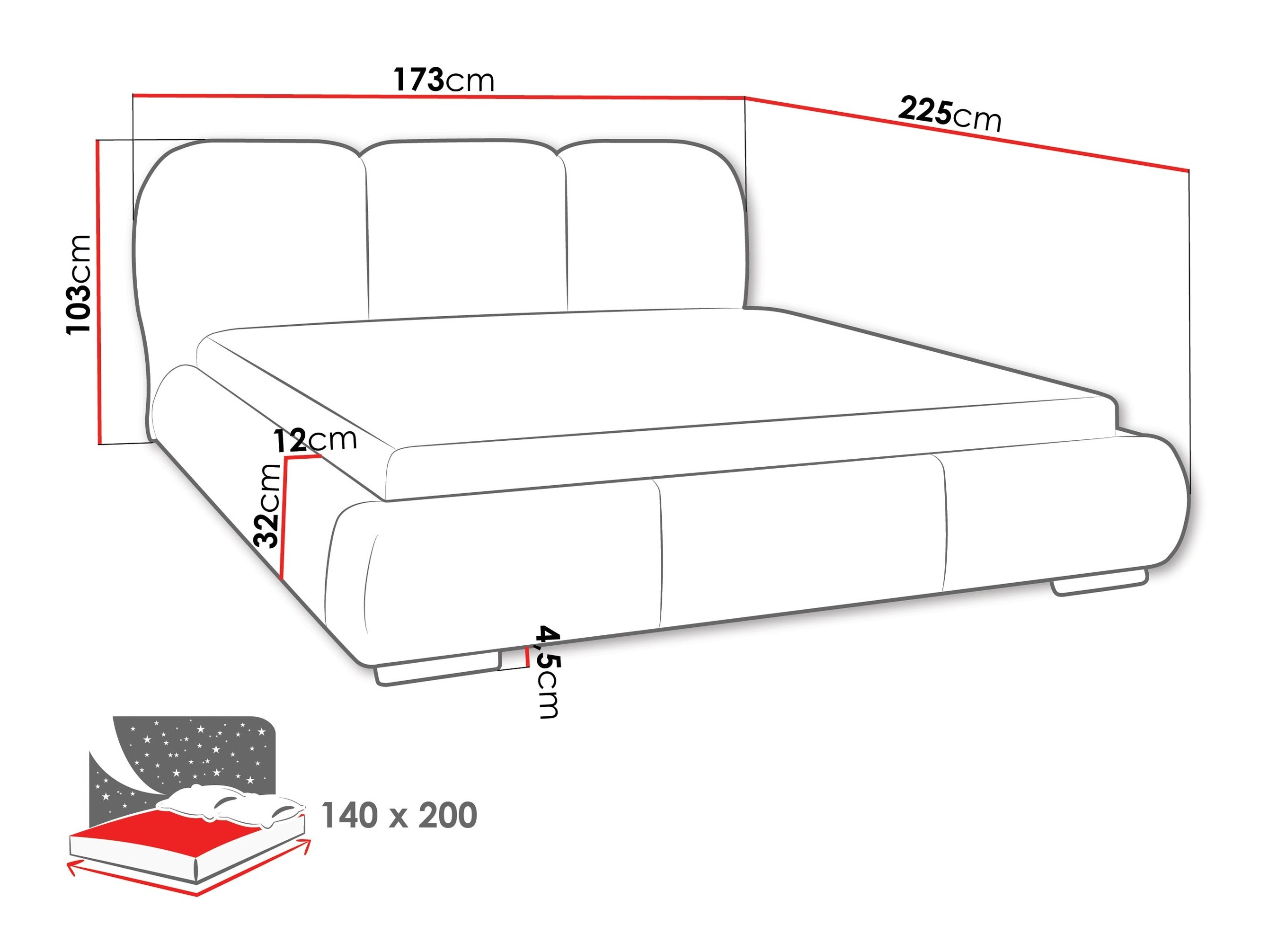Letto TrendyNest Navium (Coral 15)