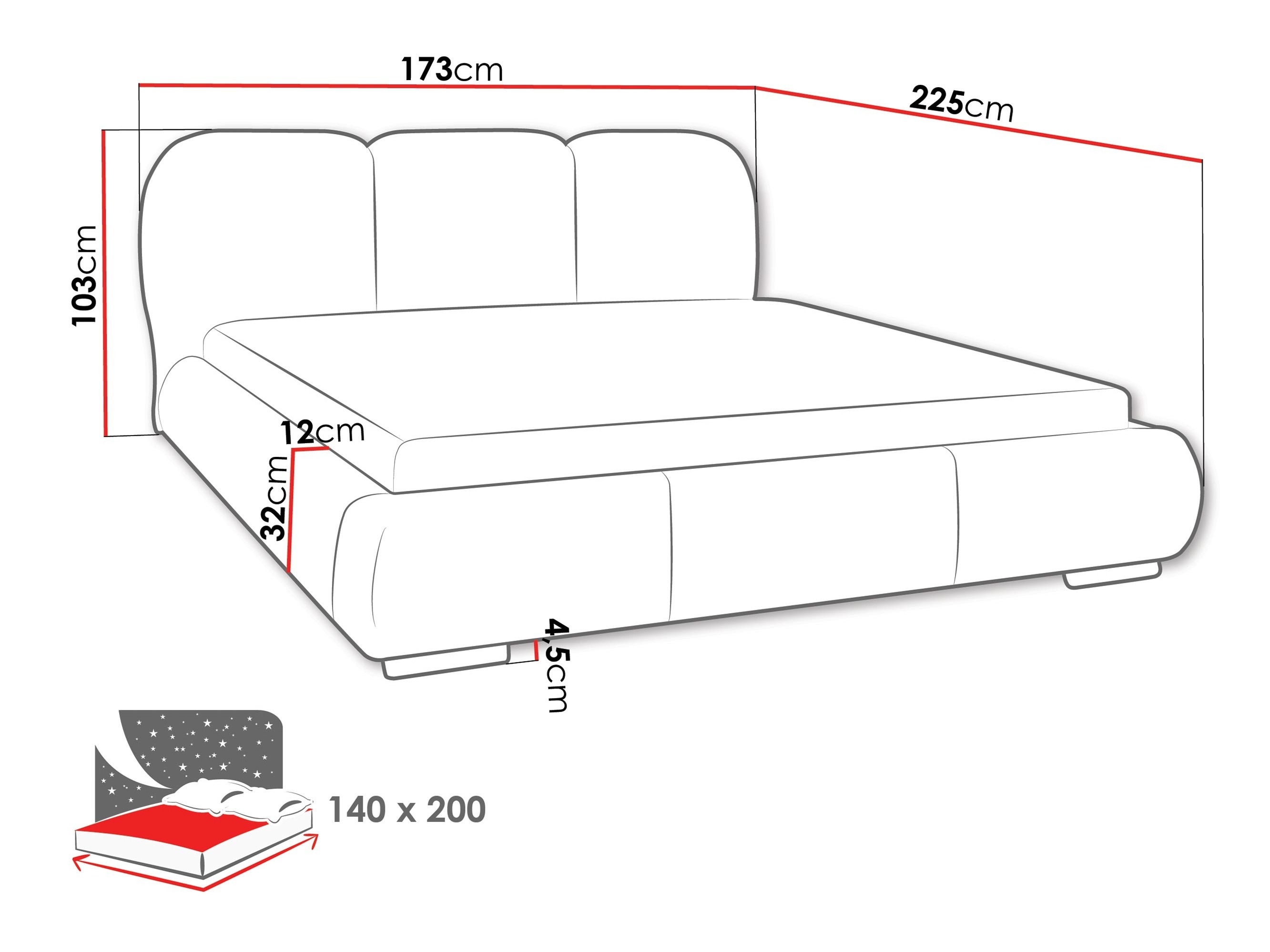 Letto TrendyNest Navium (Coral 50)