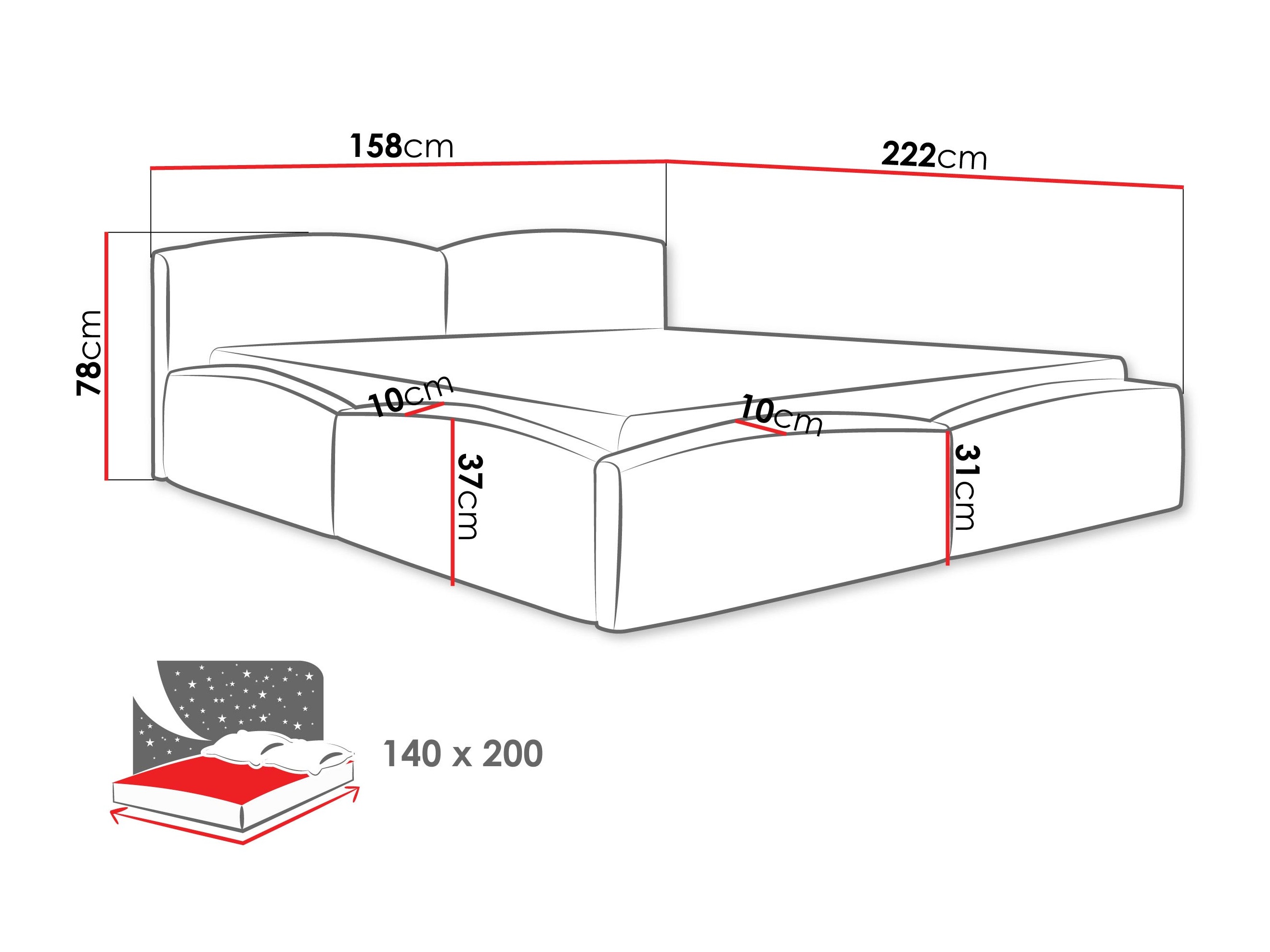Letto TrendyNest Titis (Lumo 75)