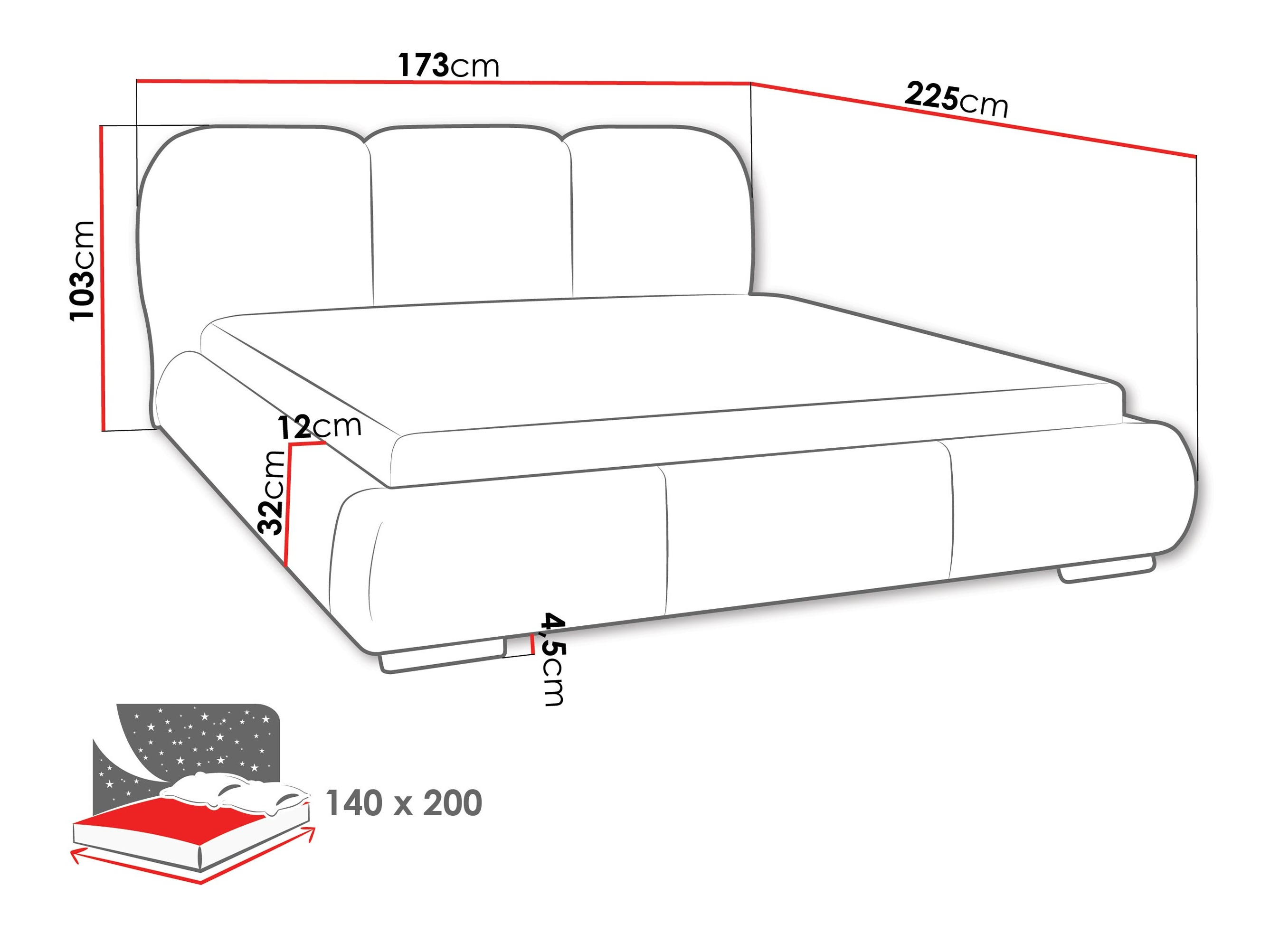Letto TrendyNest Navium (Coral 55)