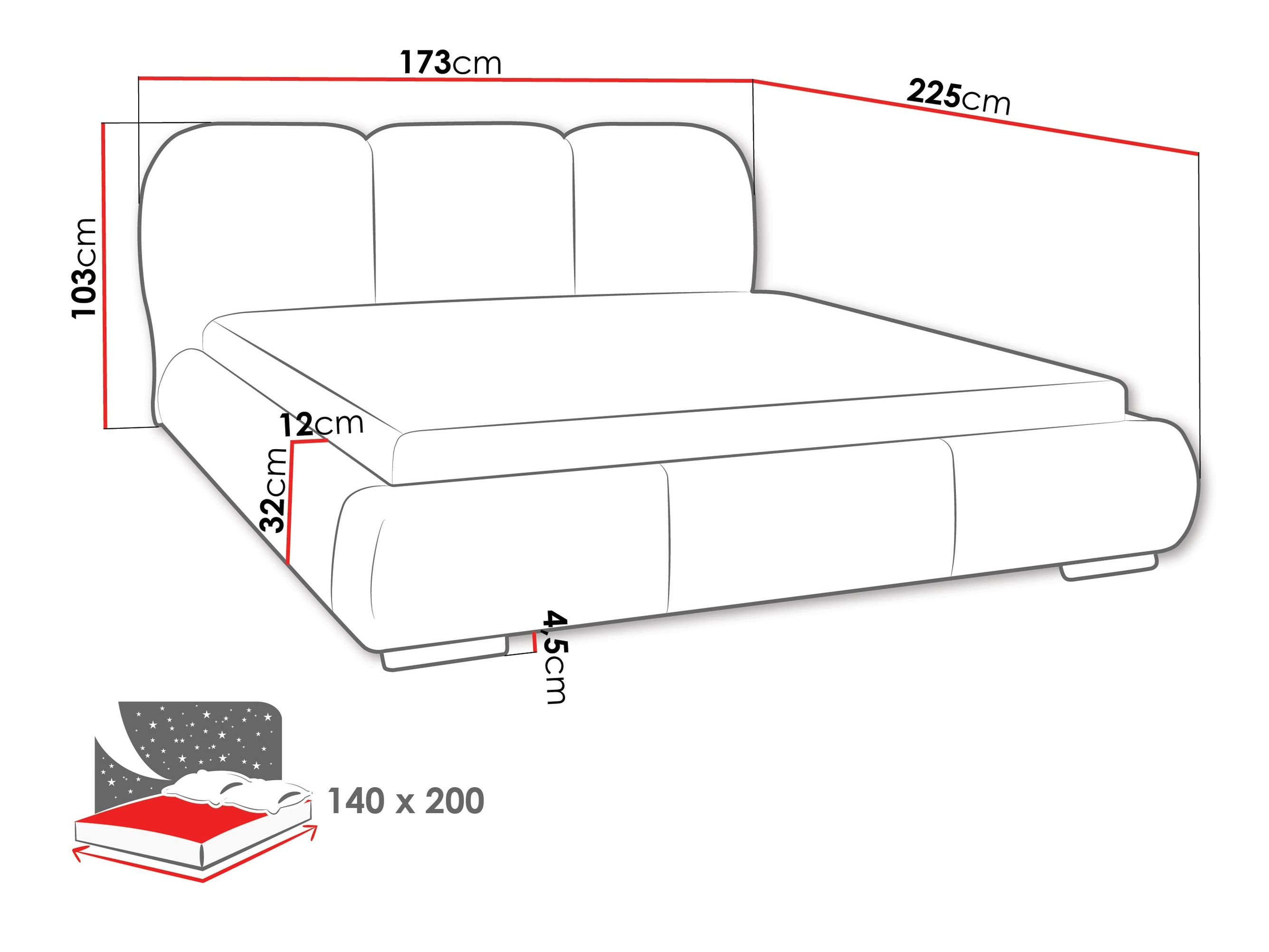 Letto TrendyNest Navium (Coral 65)