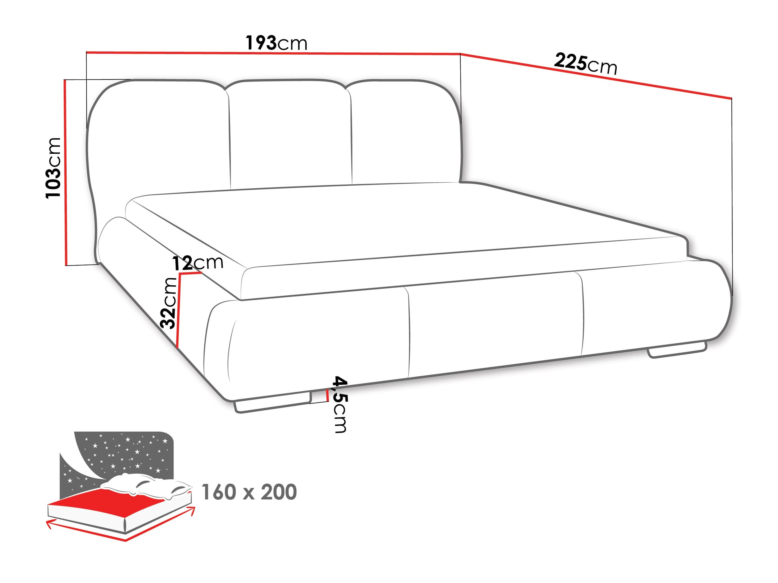 Letto TrendyNest Navium (Coral 80)