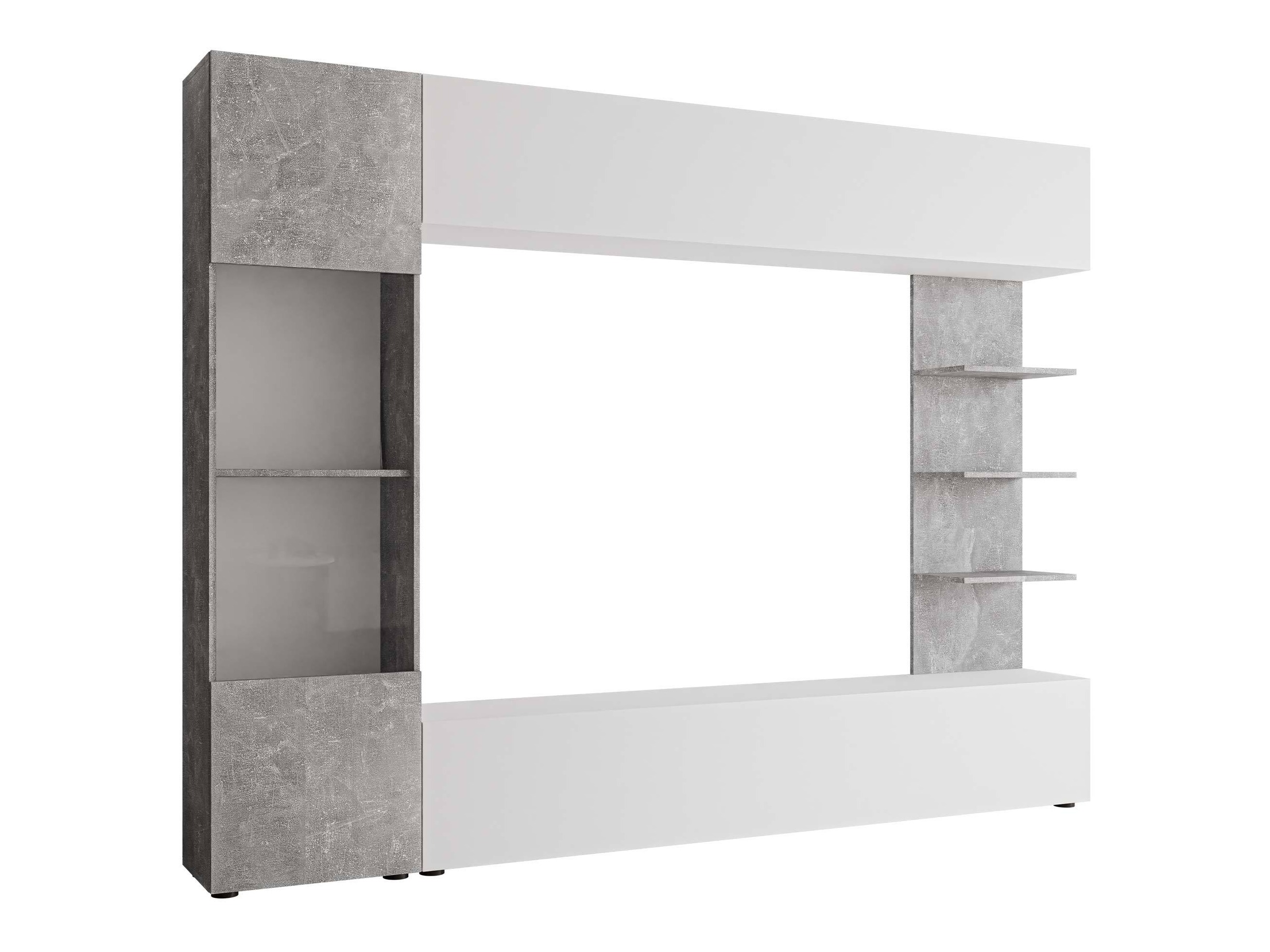 Parete attrezzata Comfivo Animus (Bianco + Calcestruzzo)
