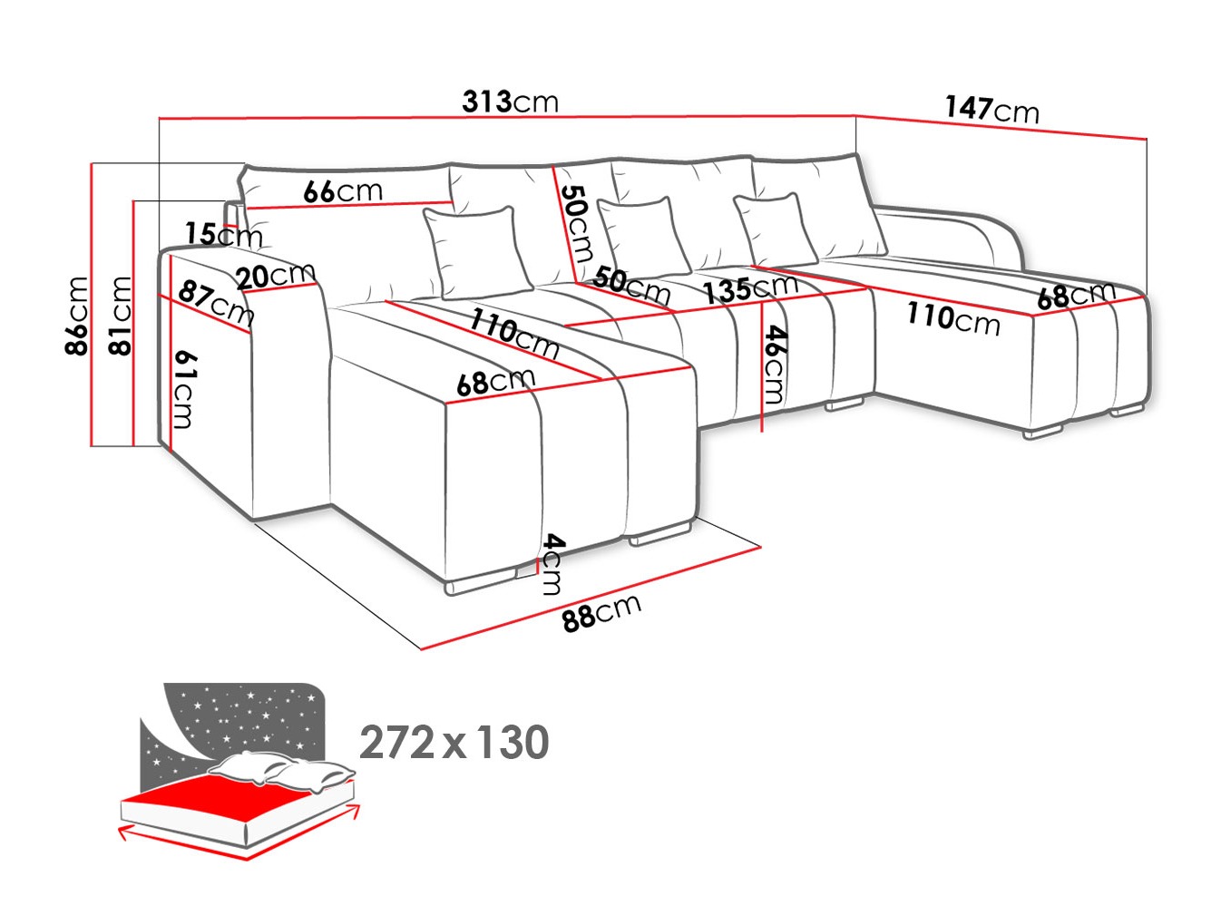 Divano angolare Arvada 122 (Lambi 12)