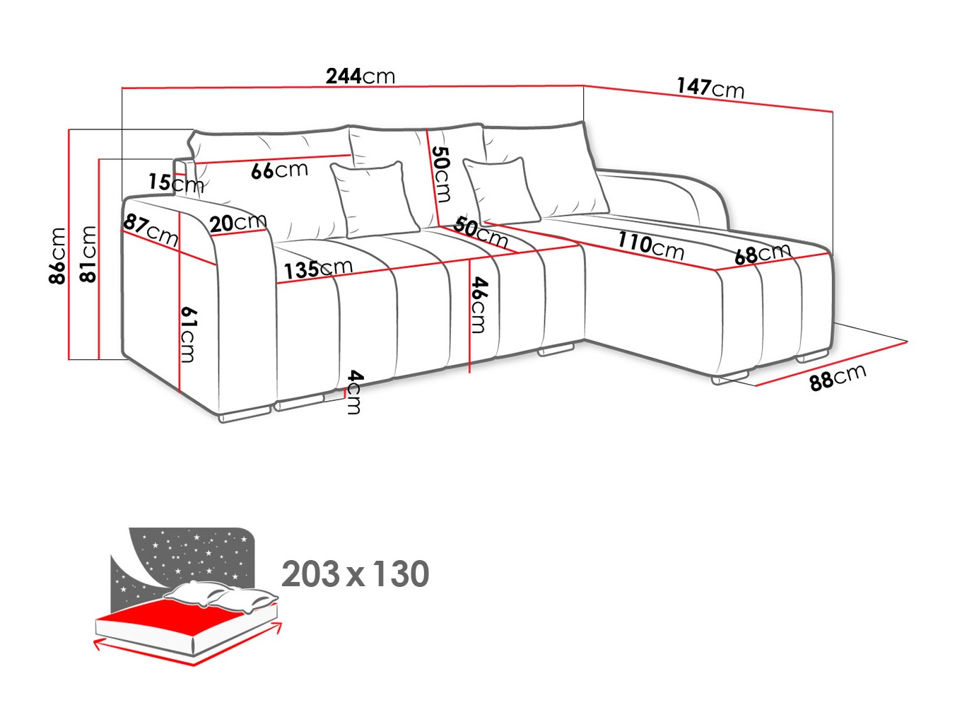 Divano angolare Arvada 123 (Lambi 08)