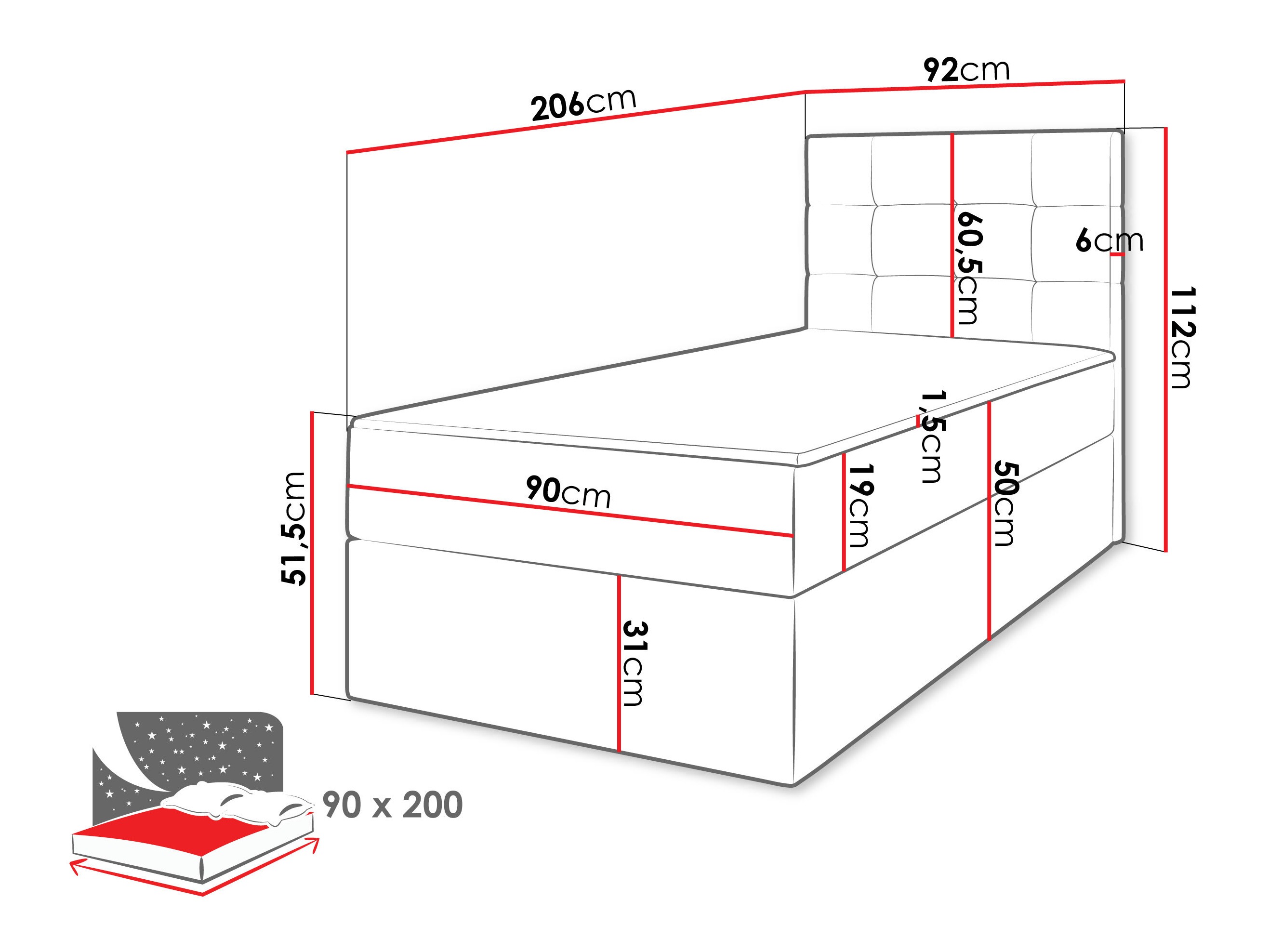Letto continentale Comfivo Osculum II (Lambi 03)