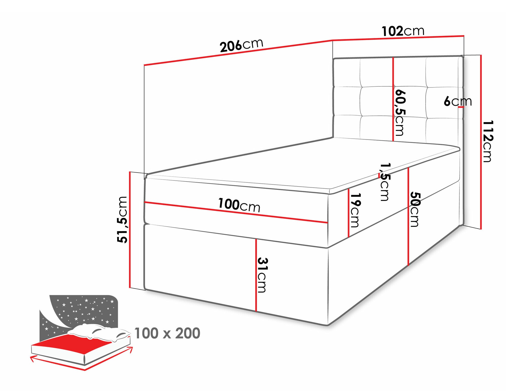 Letto continentale Comfivo Osculum II (Lambi 03)