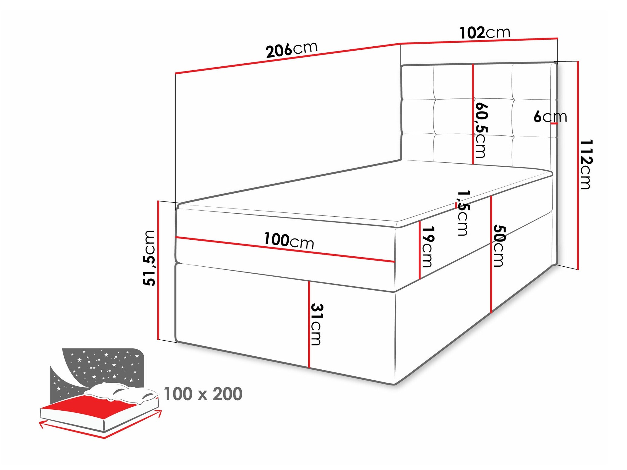 Letto continentale Comfivo Osculum II (Lambi 04)