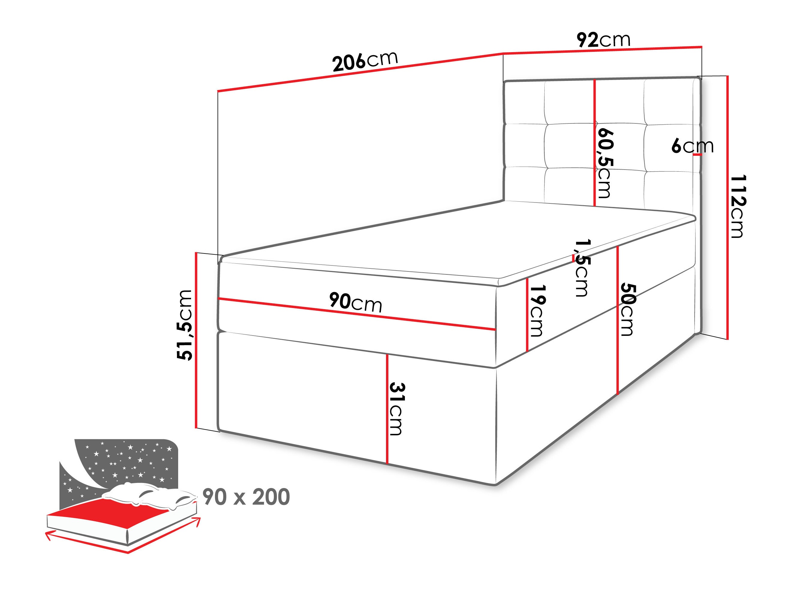 Letto continentale Comfivo Osculum II (Lambi 06)
