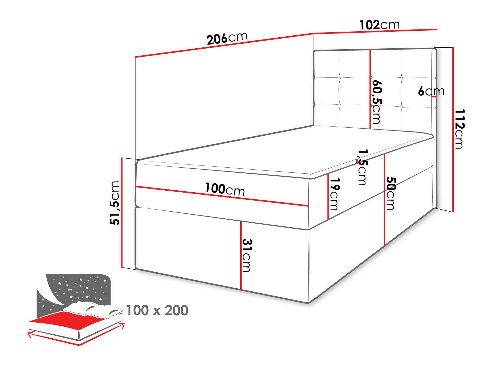 Letto continentale Comfivo Osculum II (Lambi 06)