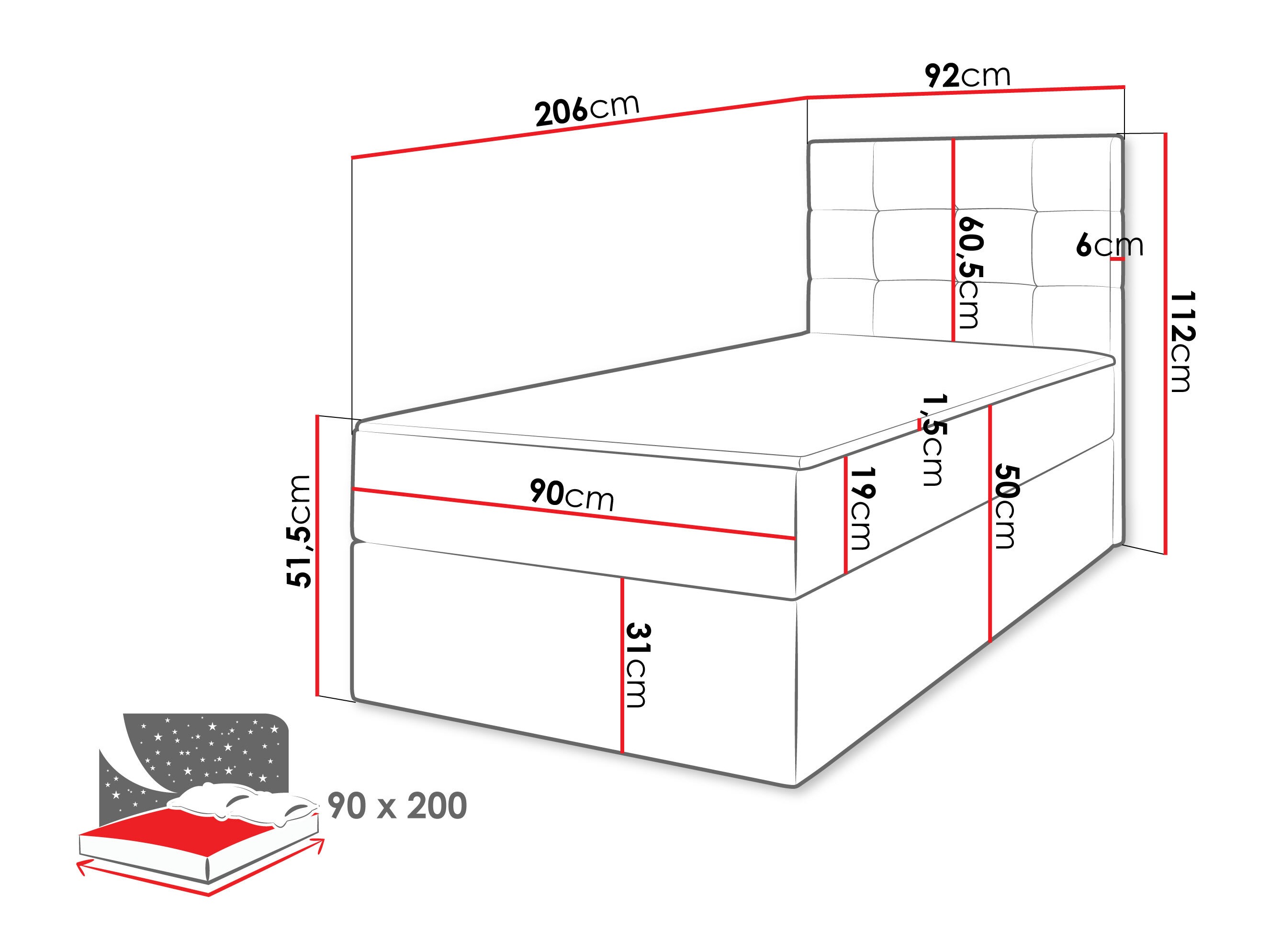 Letto continentale Comfivo Osculum II (Lambi 08)