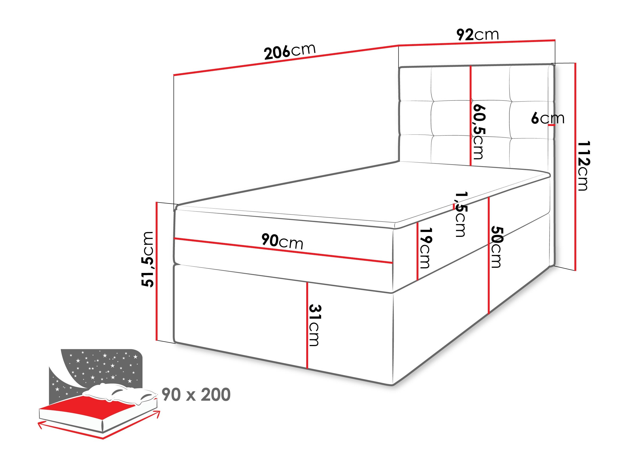 Letto continentale Comfivo Osculum II (Lambi 11)
