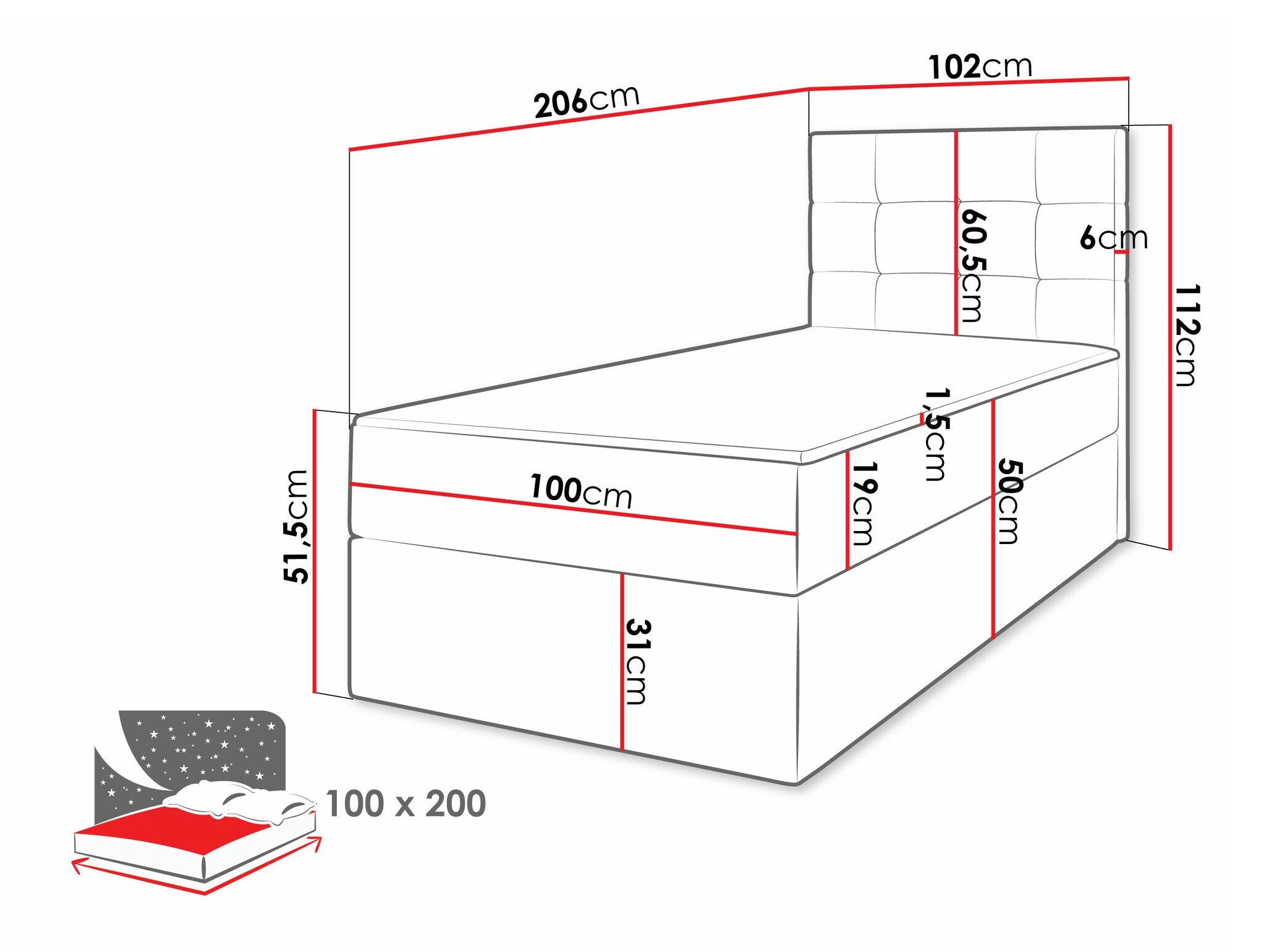 Letto continentale Comfivo Osculum II (Lambi 11)