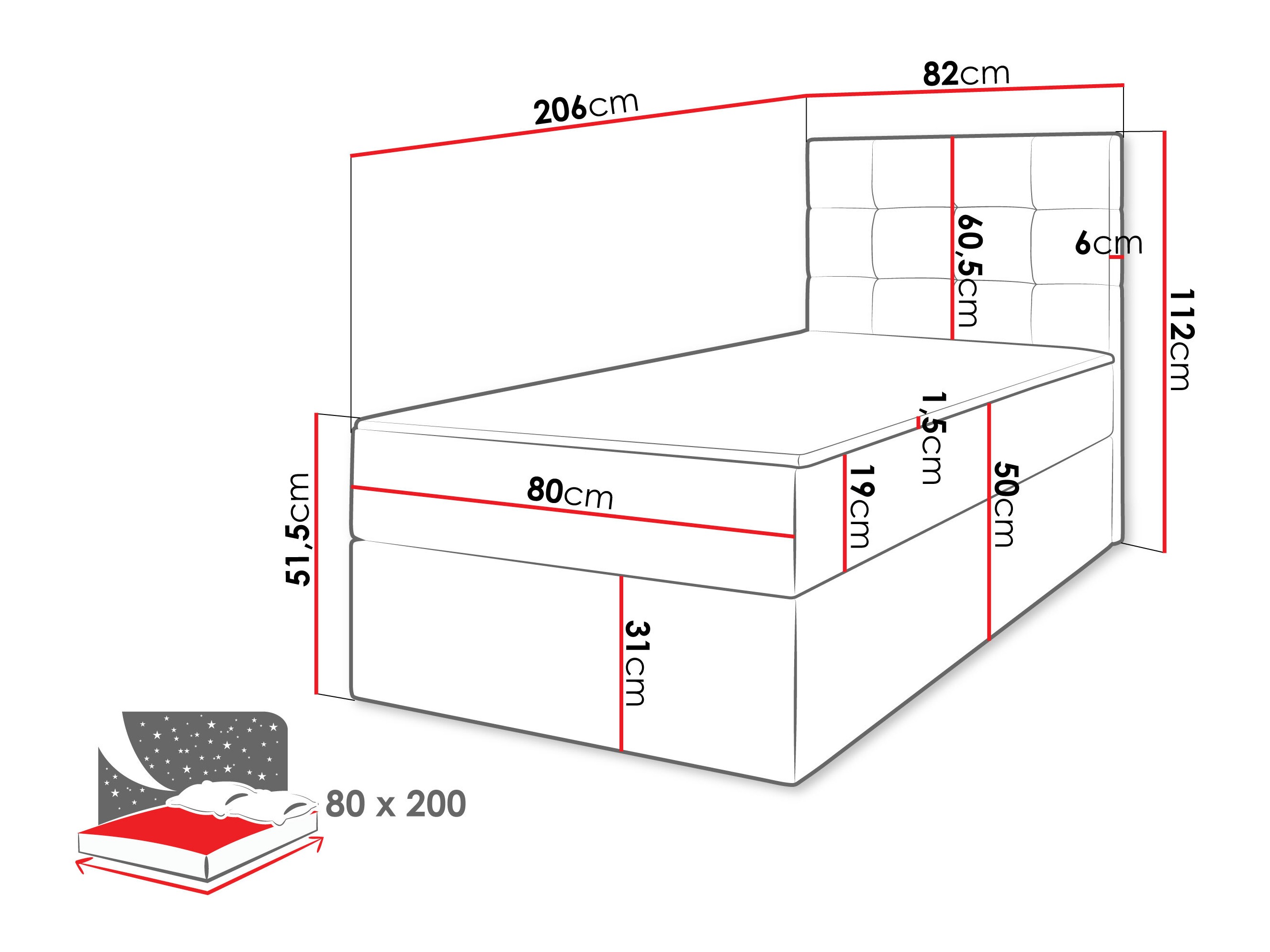 Letto continentale Comfivo Osculum II (Lambi 12)