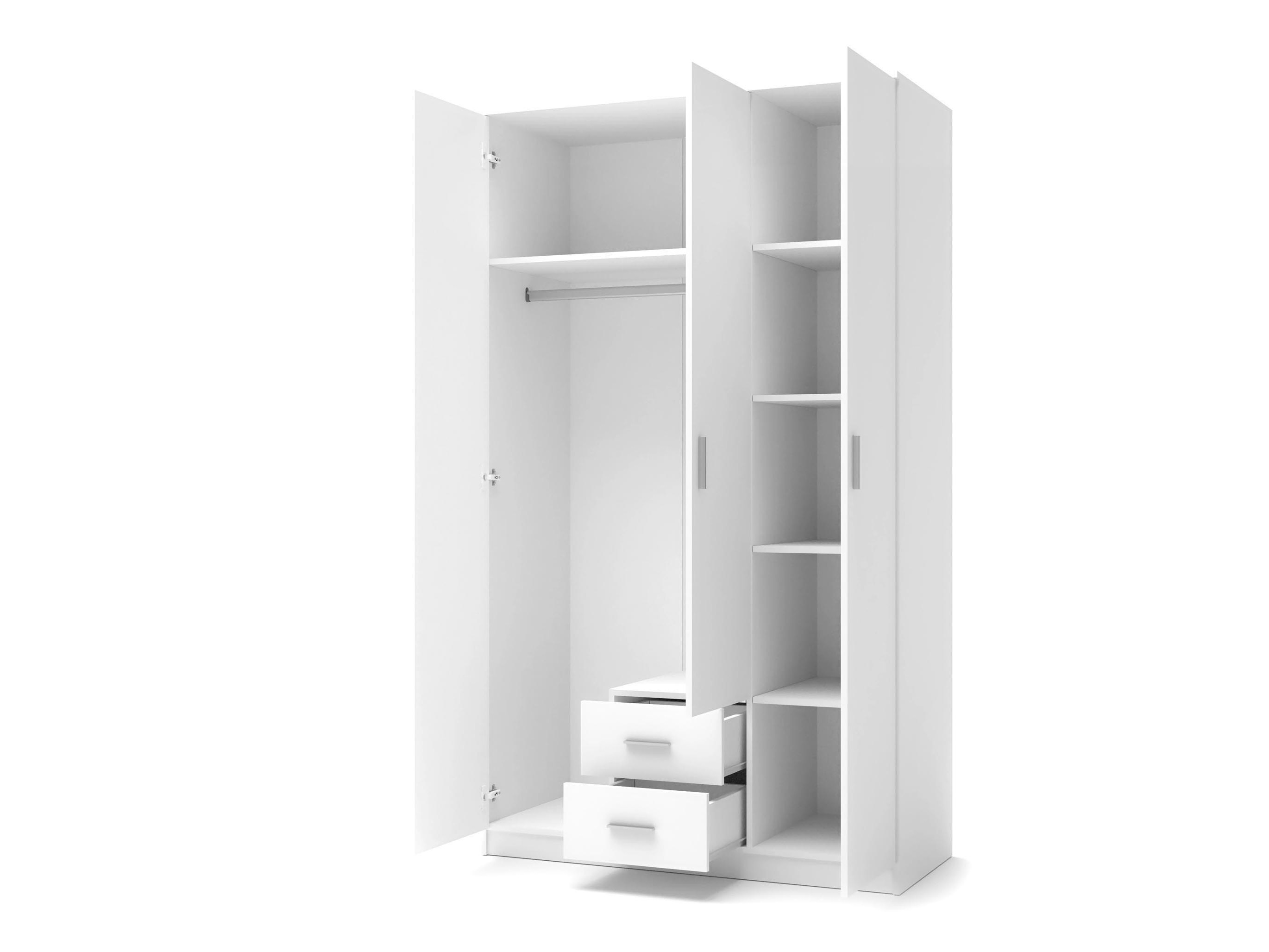 Armadio Cirveso 113 (Bianco + Bianco lucido)