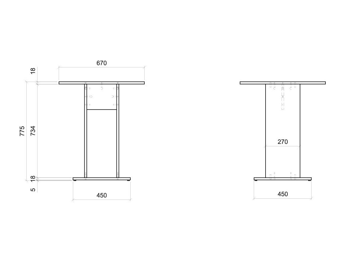 Tavolino Ontario 225 (Bianco)