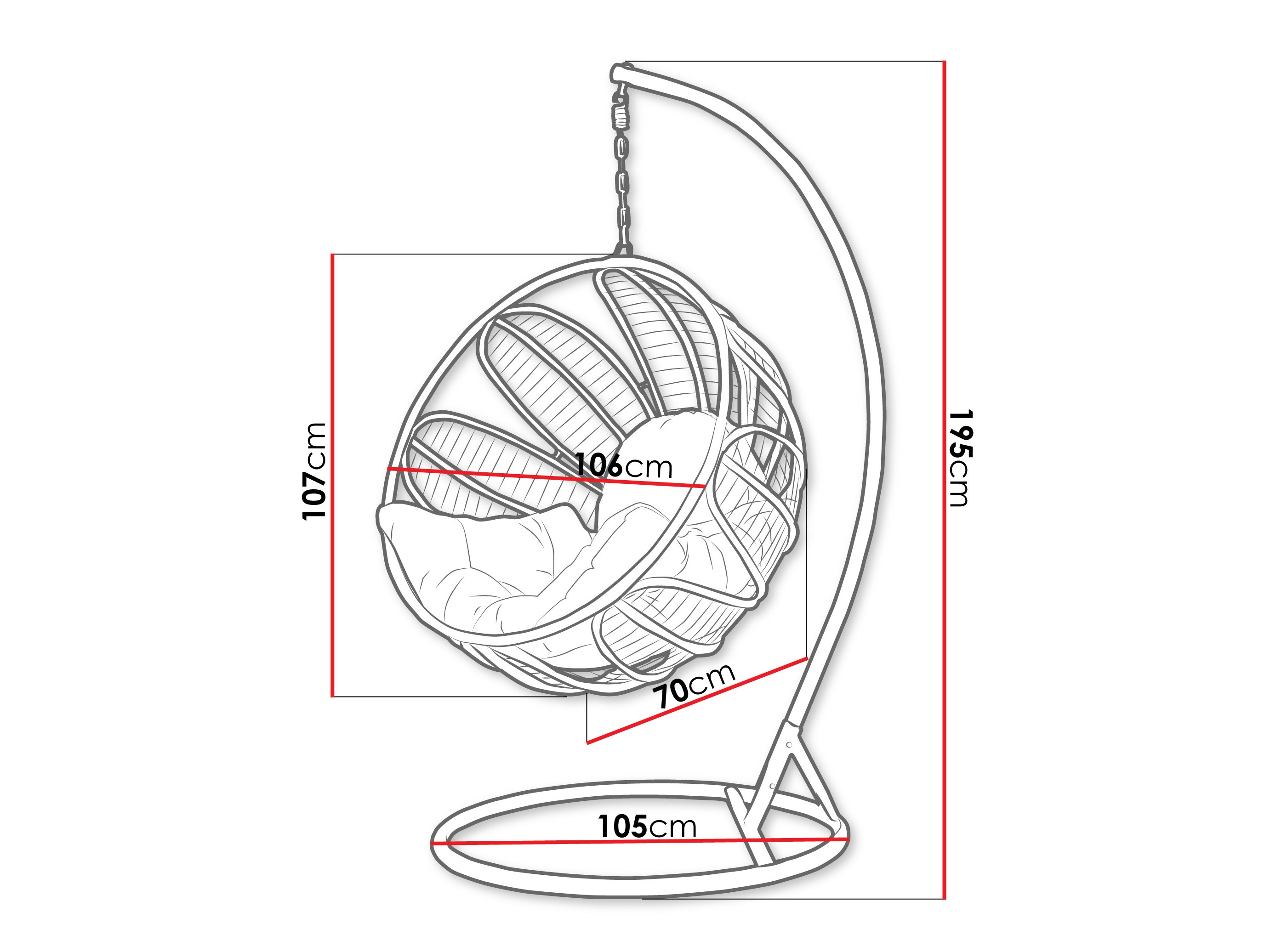Sedia sospesa Comfivo 512 (Verde scuro + Verde)