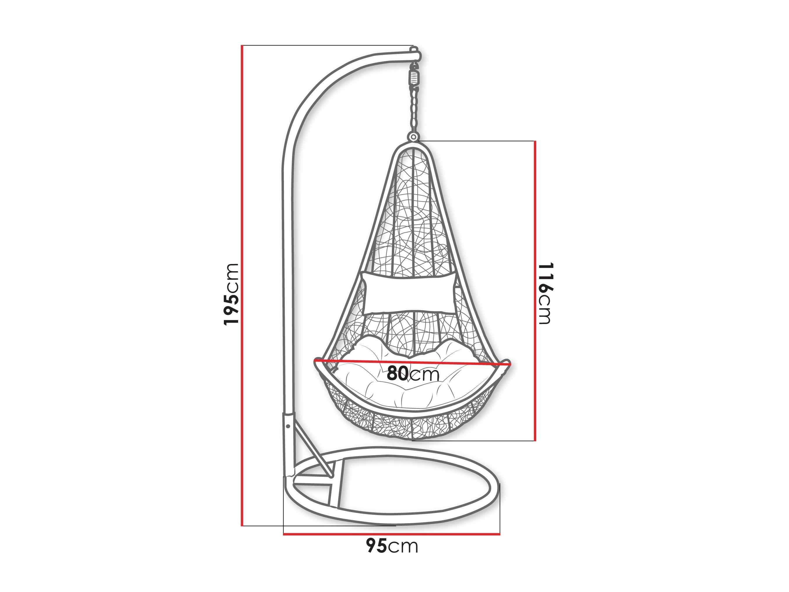 Sedia sospesa Comfivo Figae (Grigio)