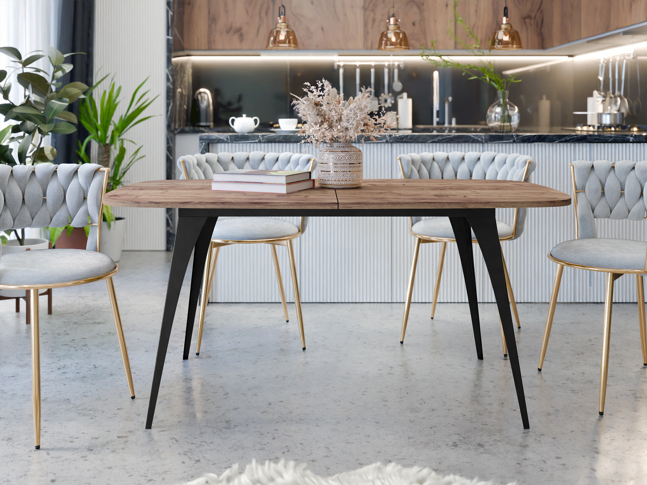 Tavolo Oswego 131 (Quercia dorata artigianale)