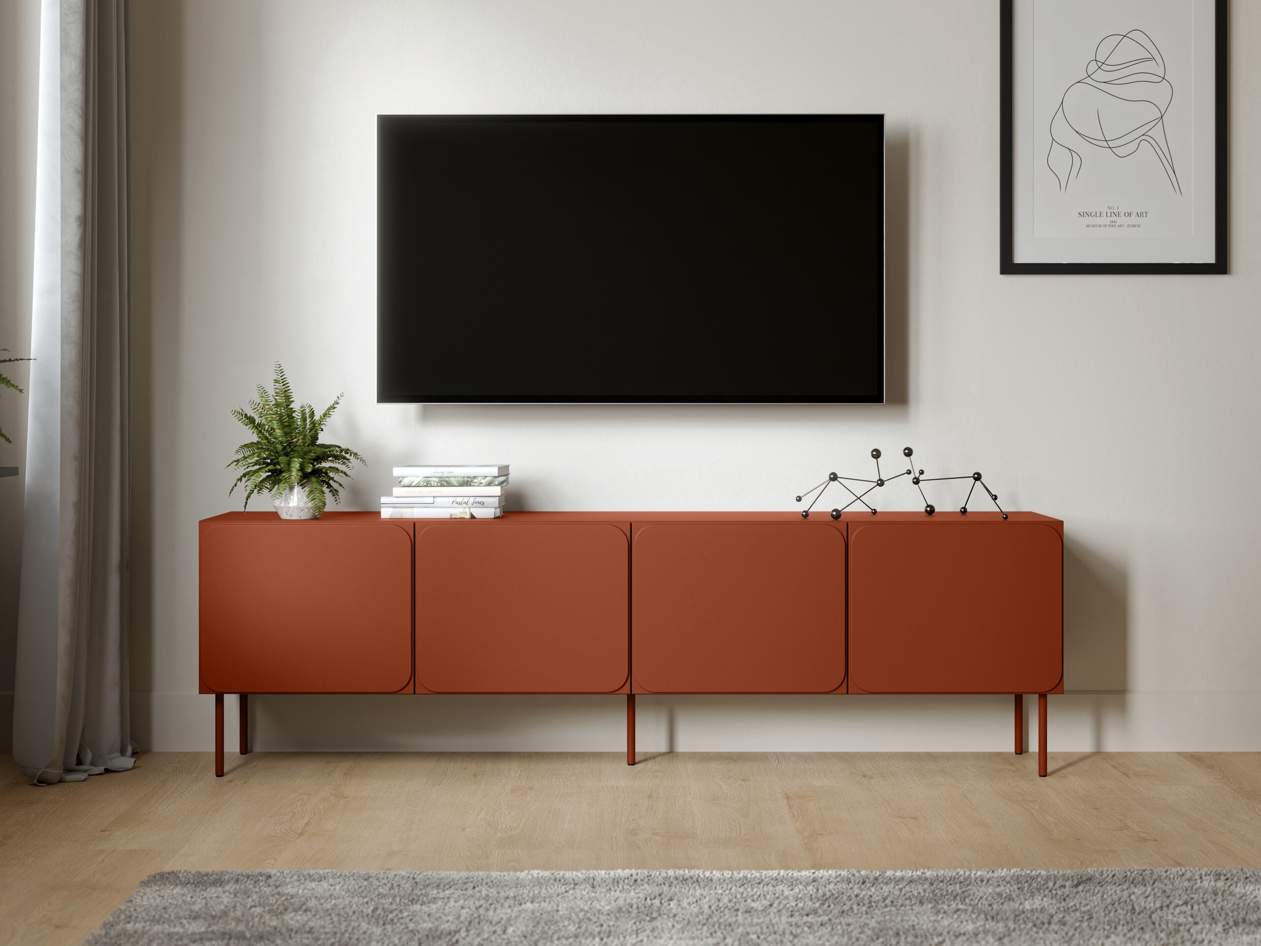 Mobile porta TV Fentore 101 (Rosso)