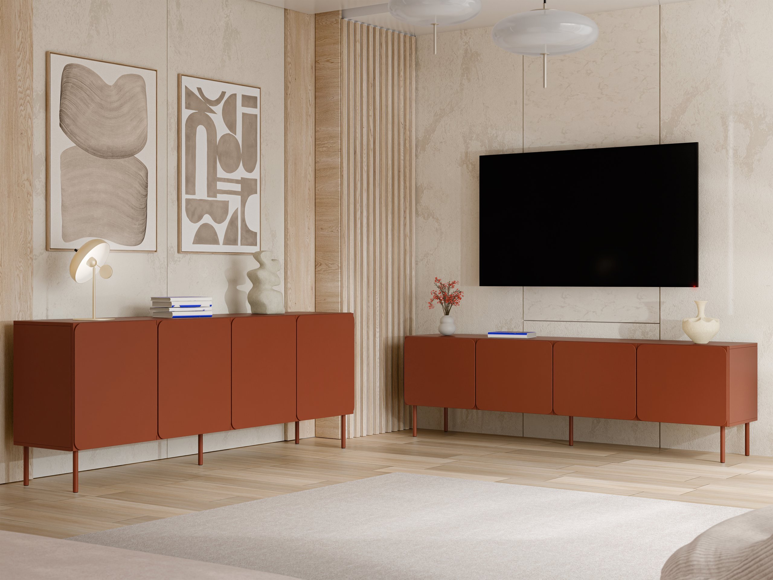 Mobile porta TV Fentore 101 (Rosso)