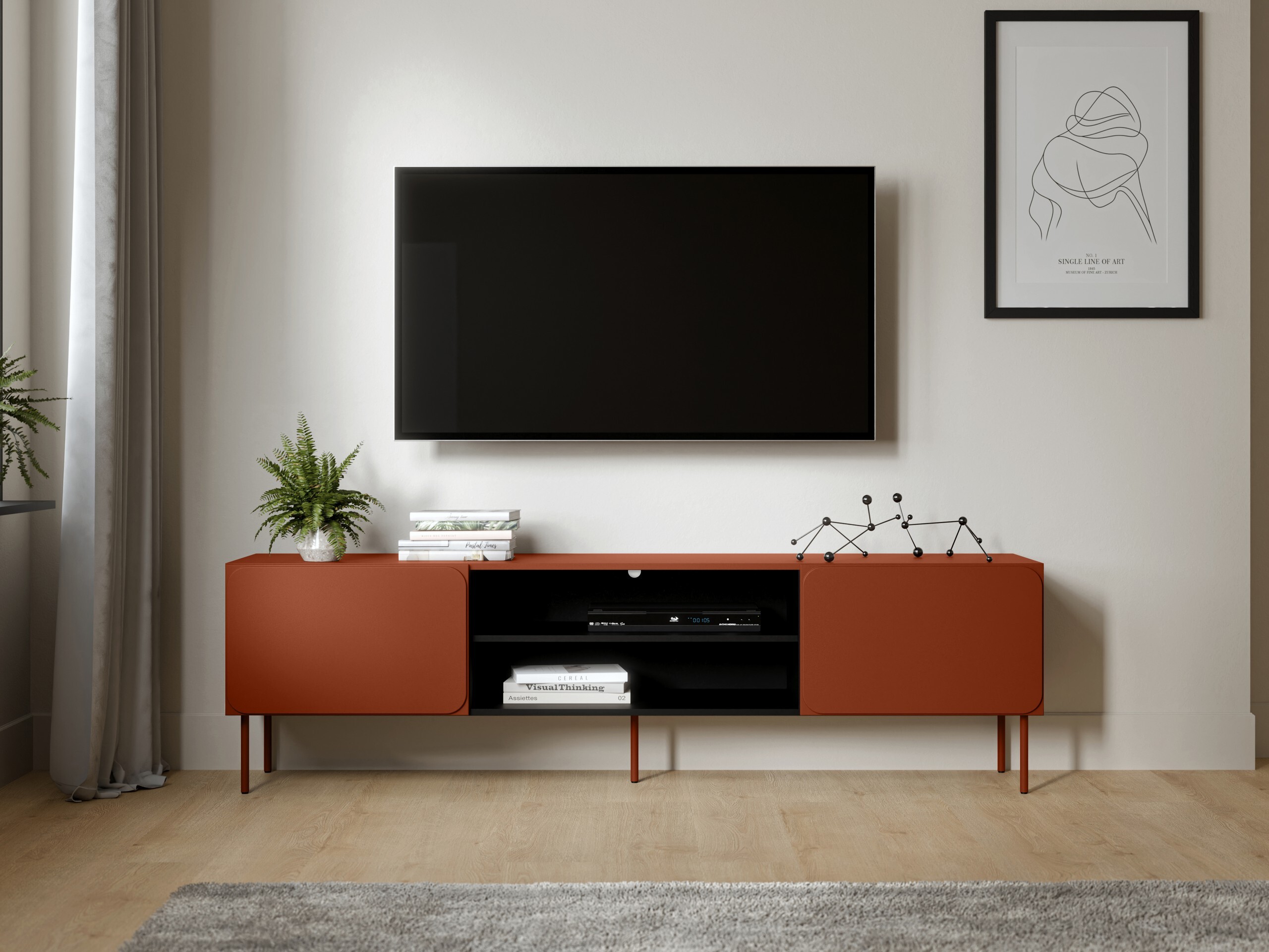 Mobile porta TV Fentore 102 (Rosso)