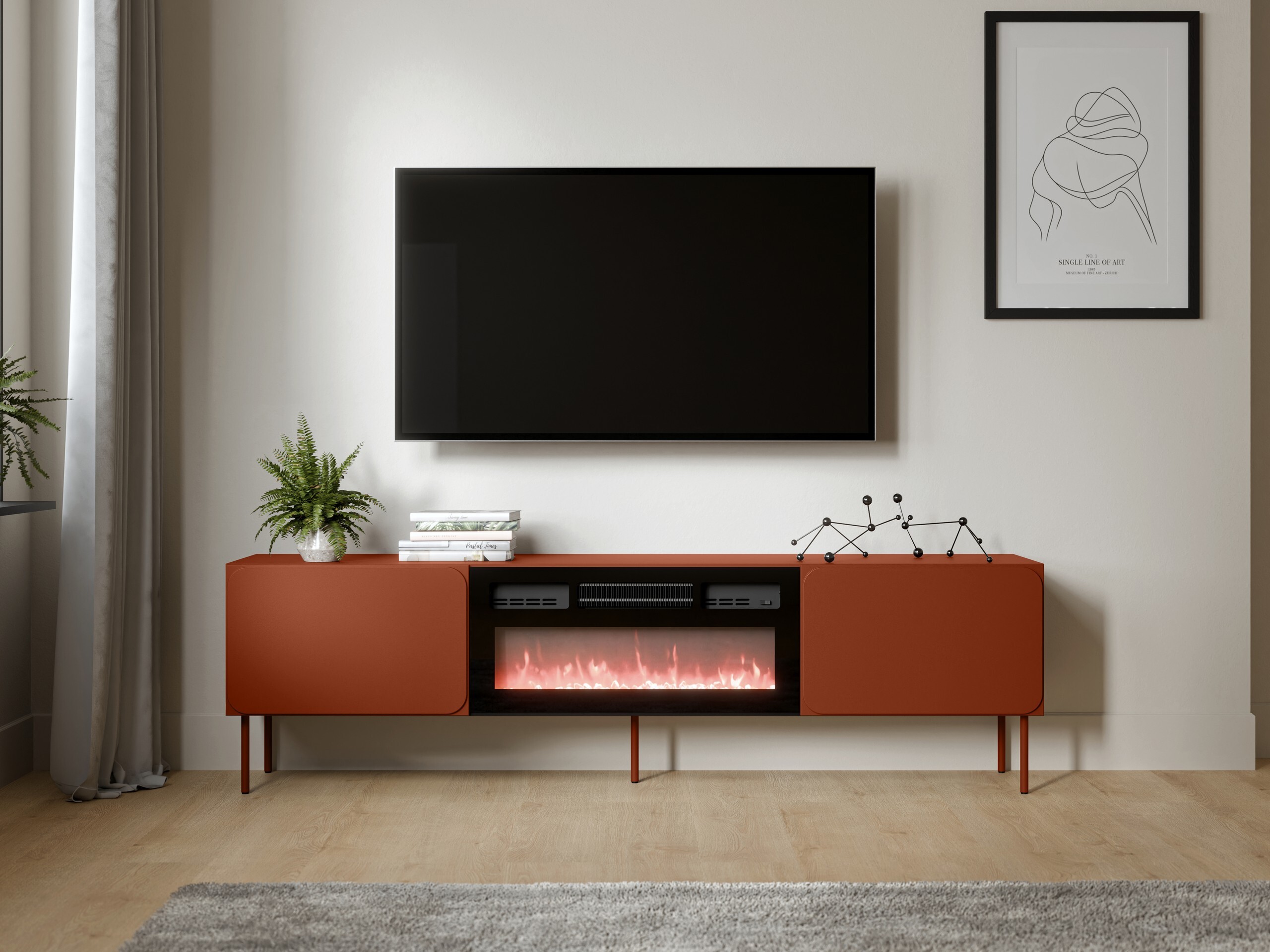 Mobile porta TV Fentore 104 (Rosso)