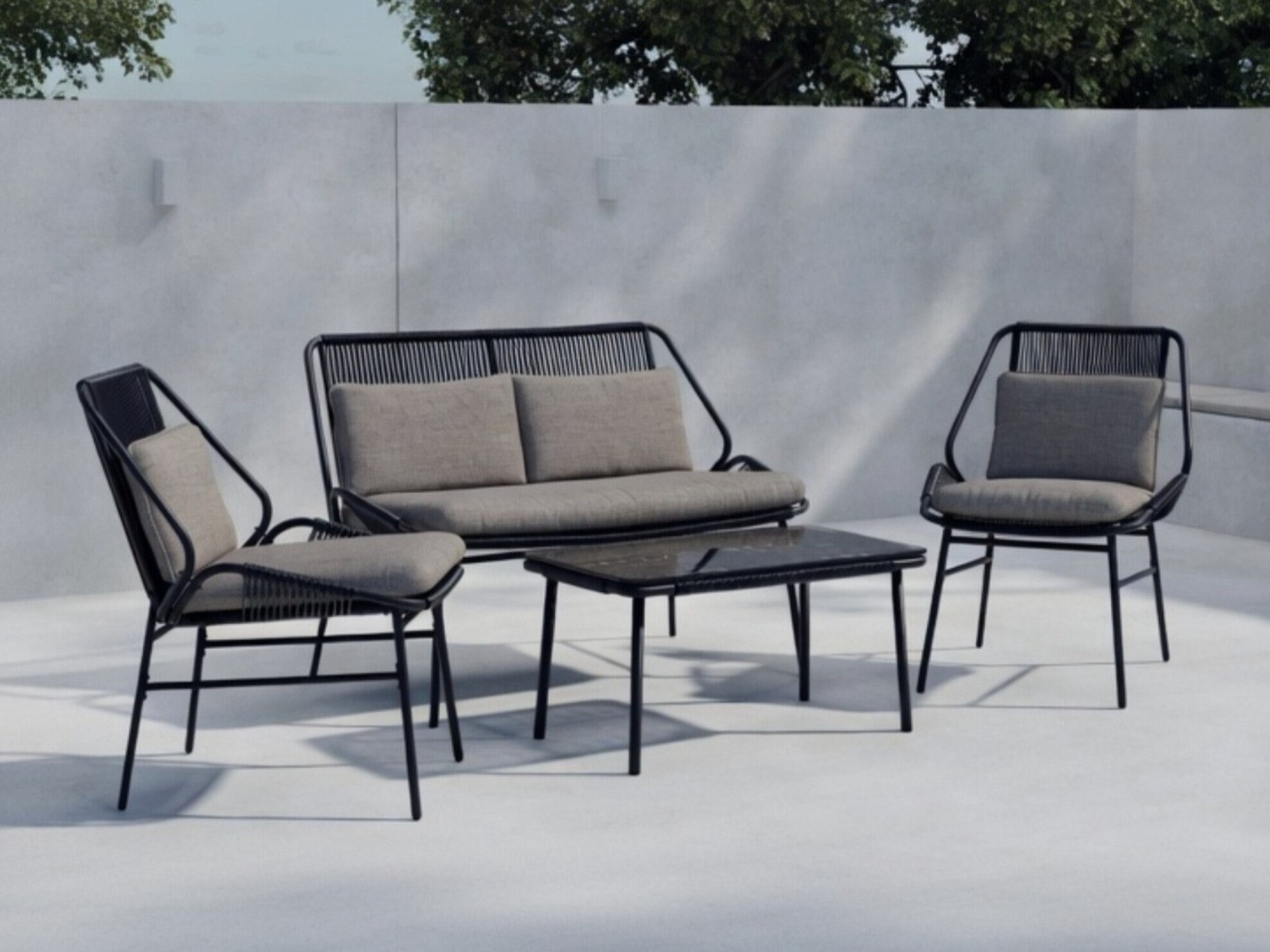 Mobili da giardino Dallas 5169 (Nero + Grigio scuro)