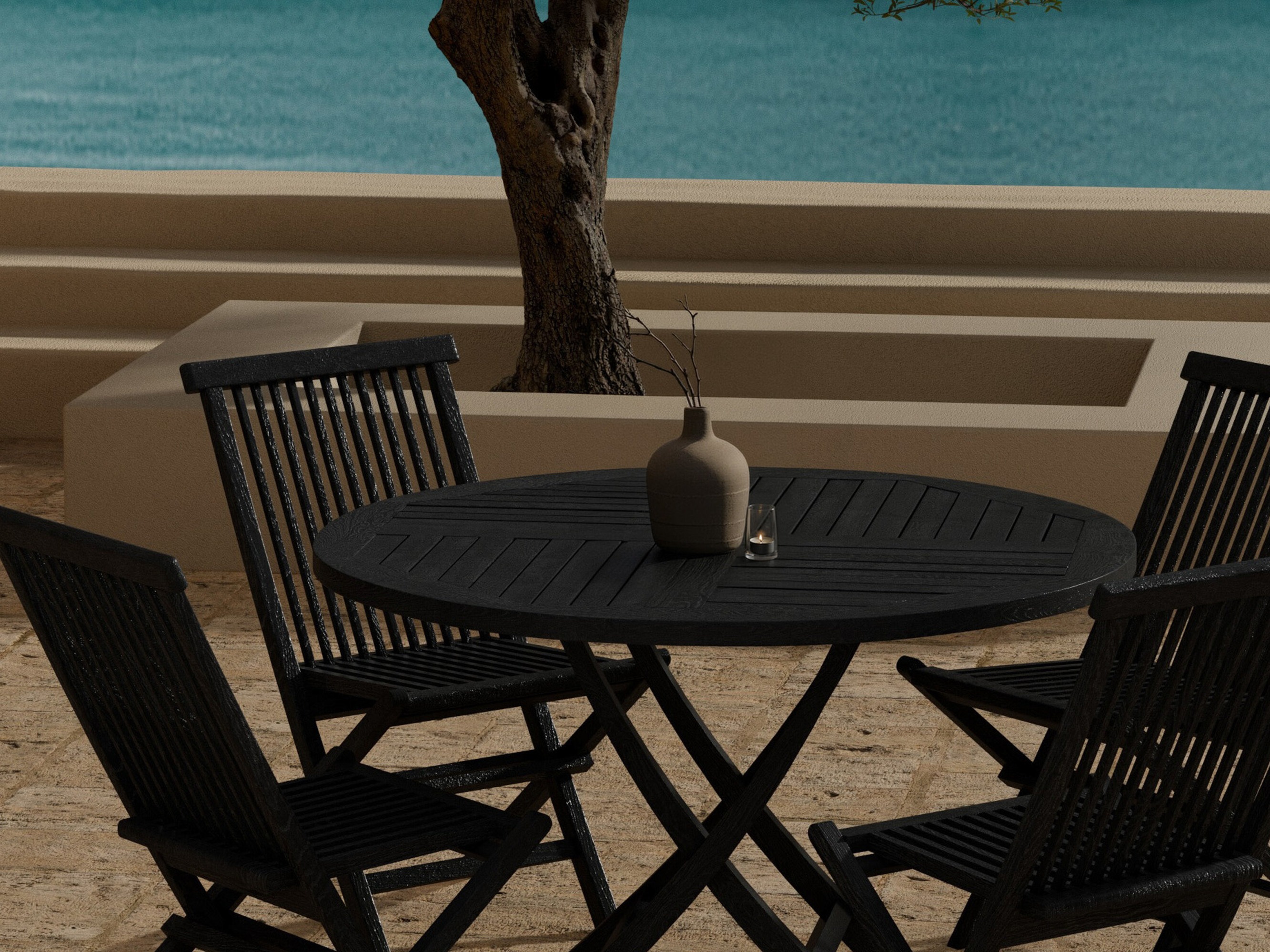 Tavolo e sedie set Nunova 145 (Nero)