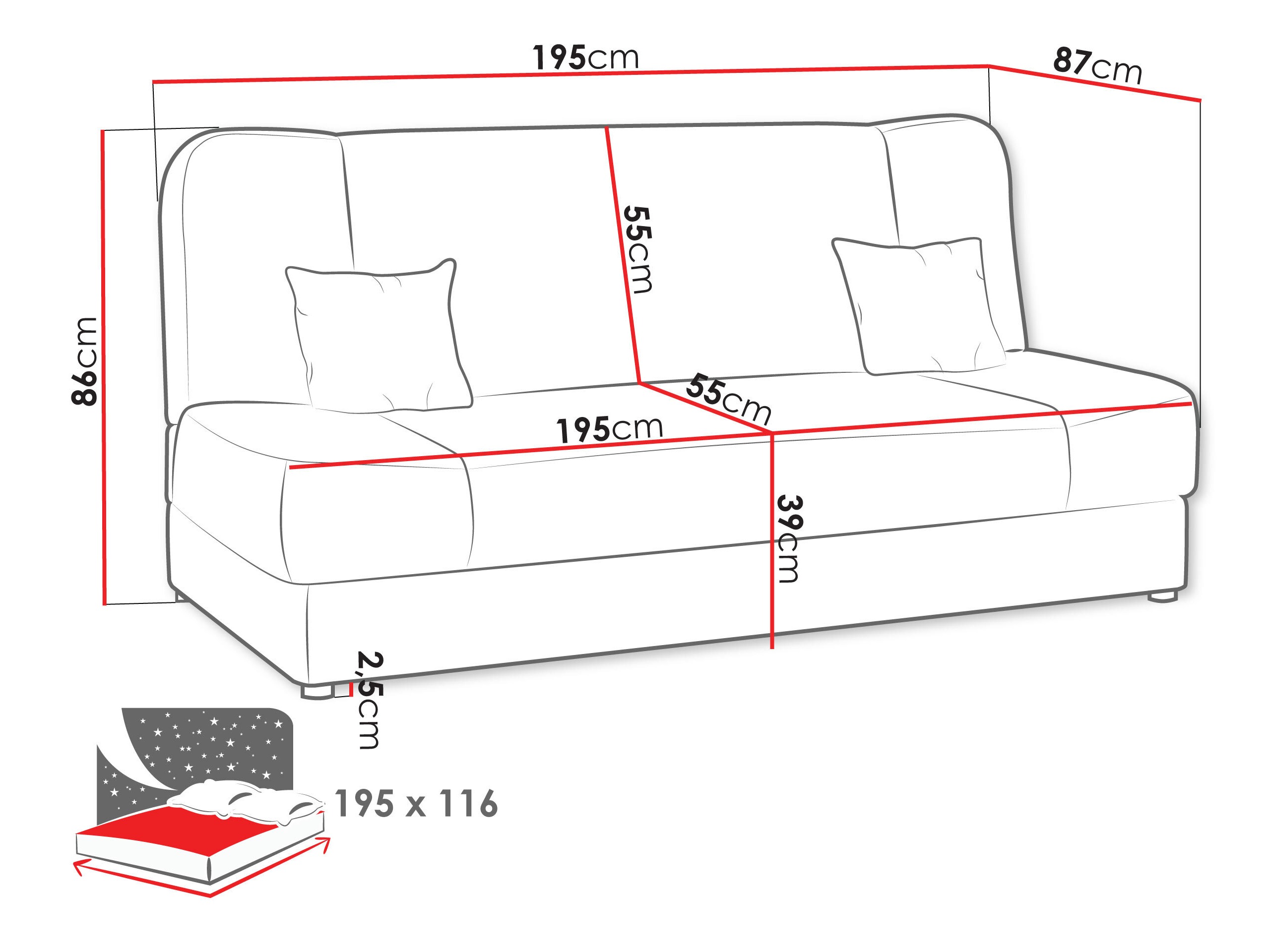 Divano letto Comfivo Cera (Lawa 05)