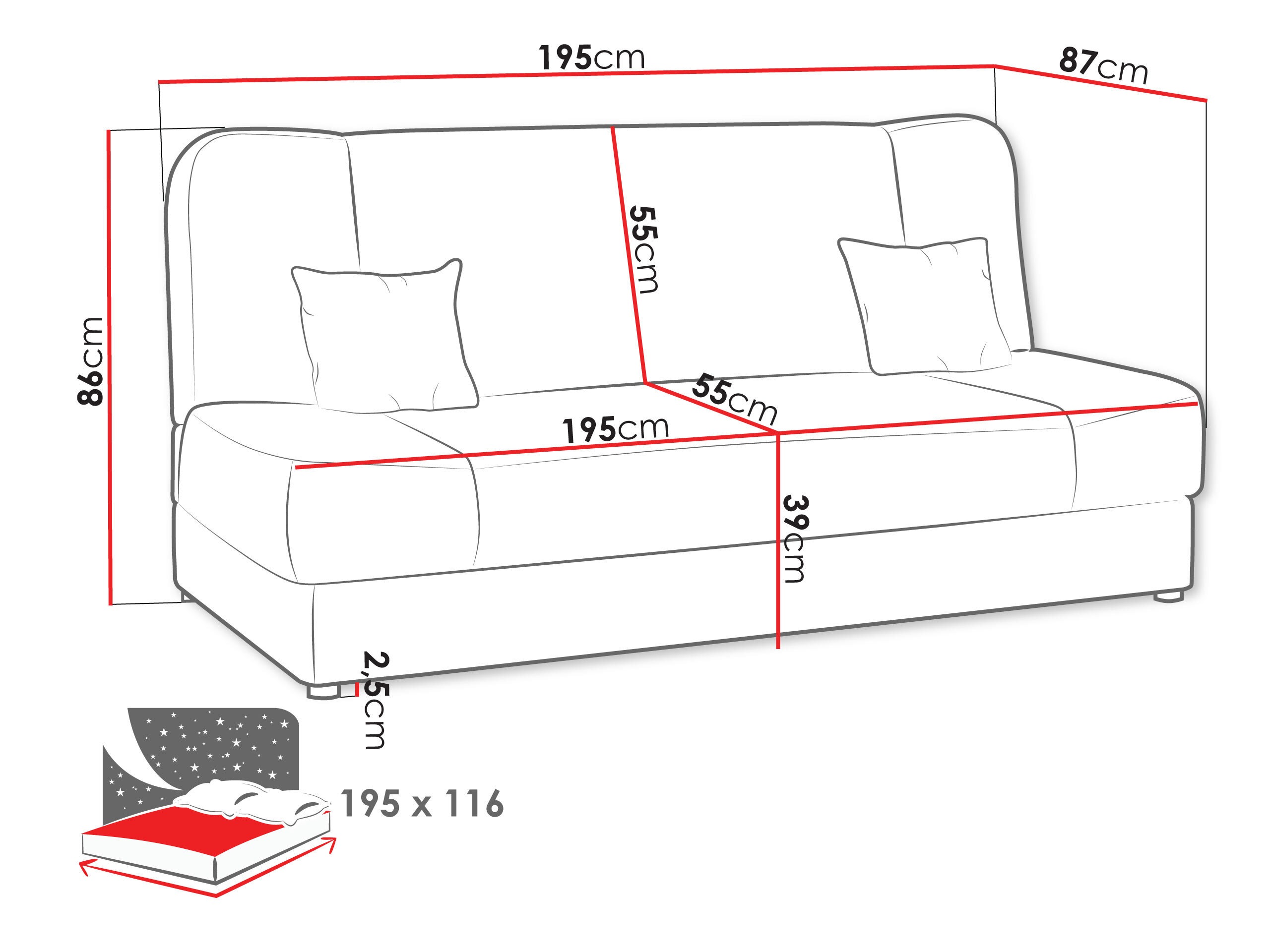 Divano letto Comfivo Cera (Lux 12)