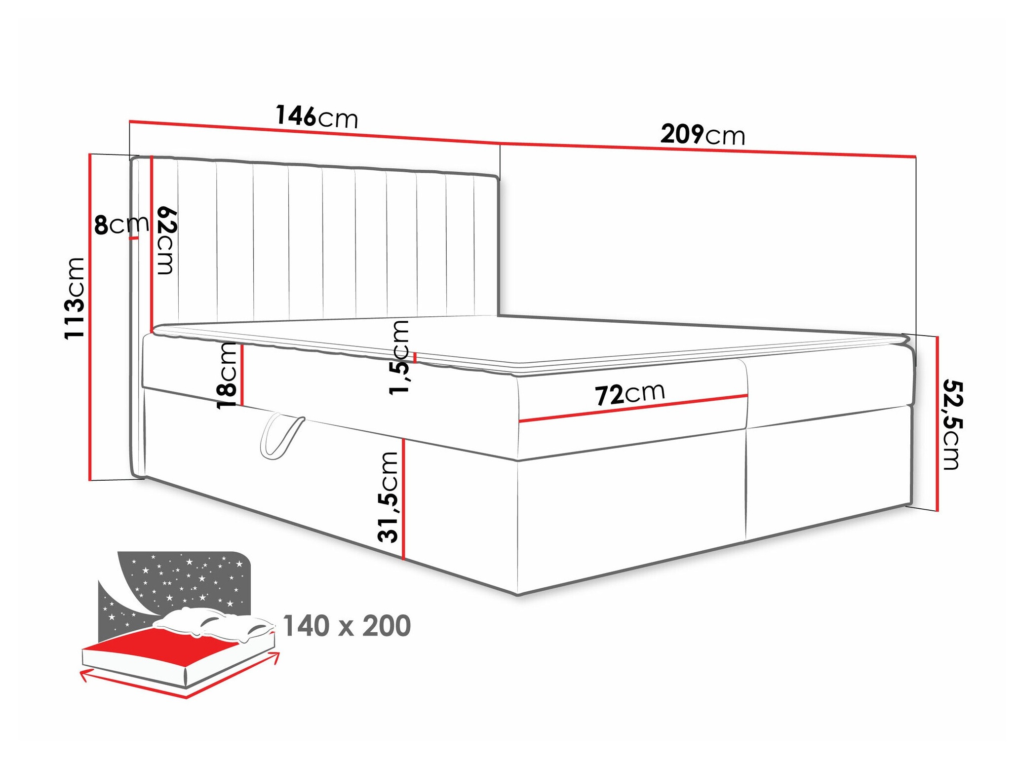 Letto continentale Garland 100 (Lima 14)