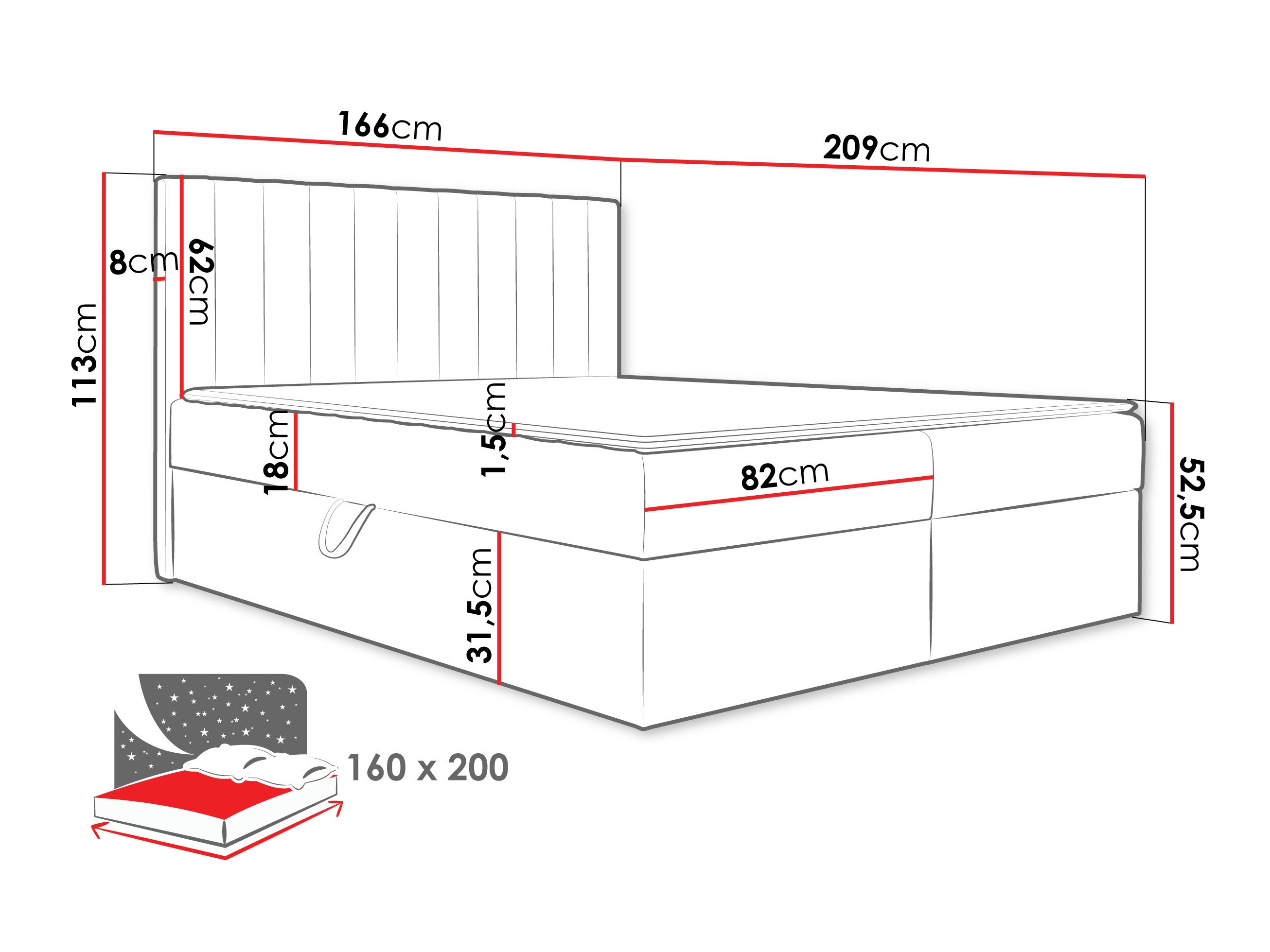 Letto continentale Garland 100 (Lima 14)
