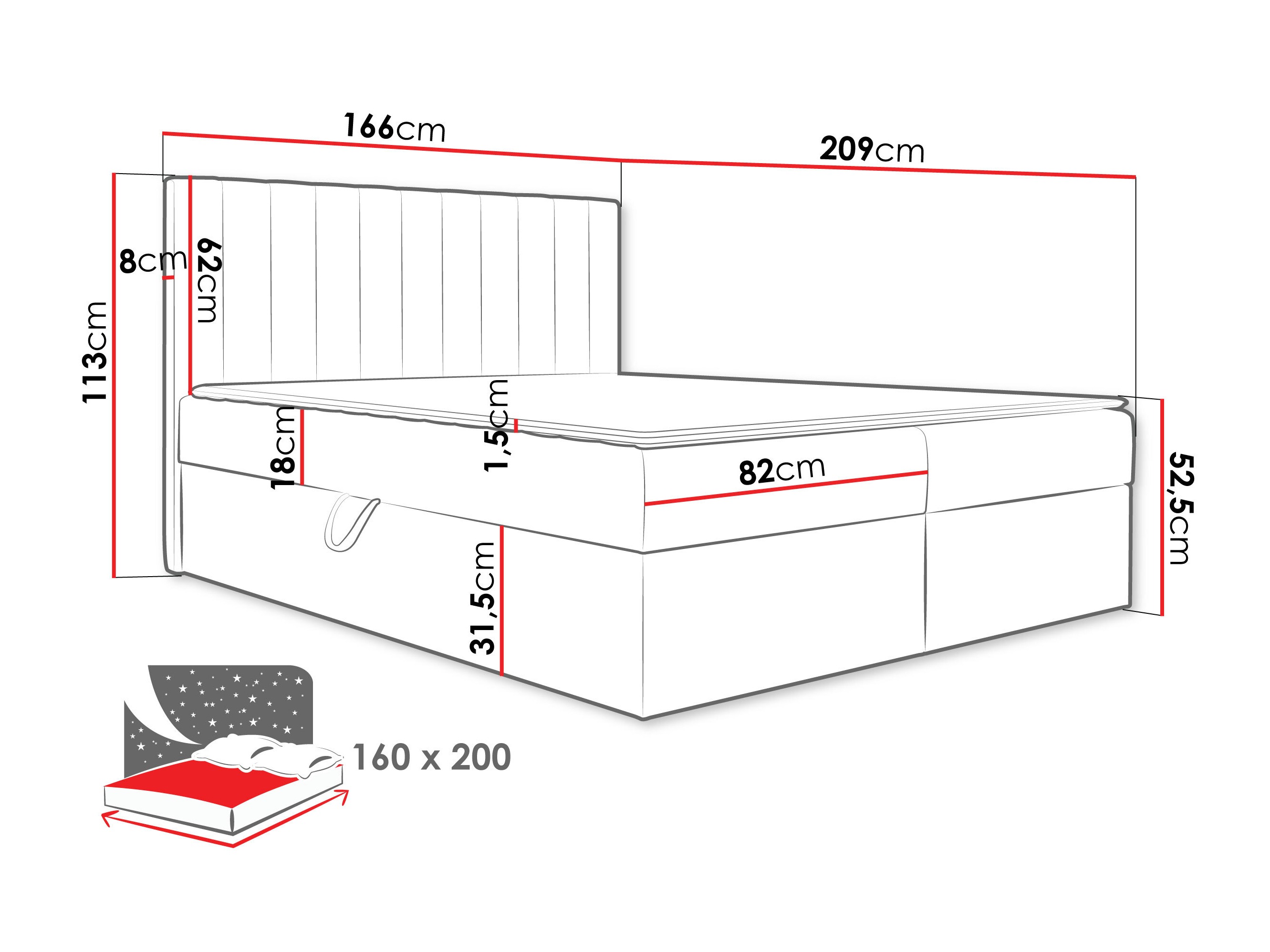 Letto continentale Garland 100 (Lima 46)