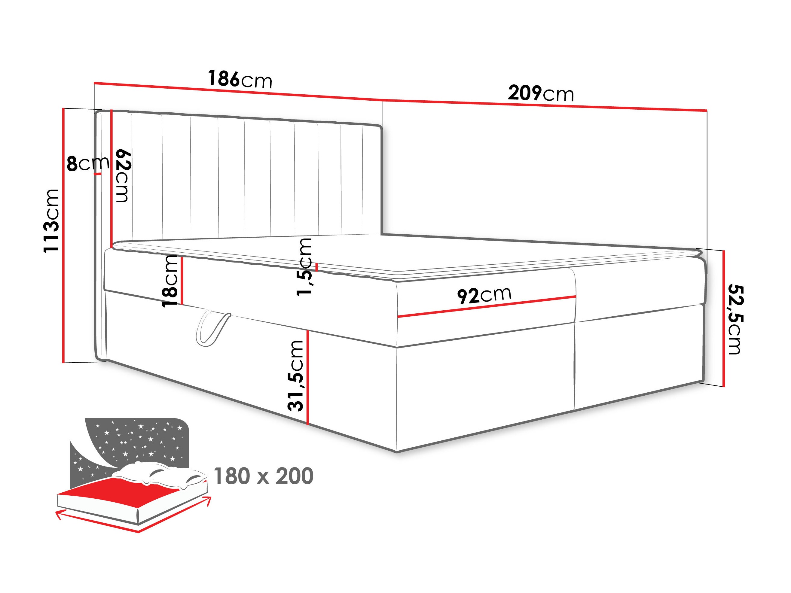 Letto continentale Garland 100 (Lima 46)