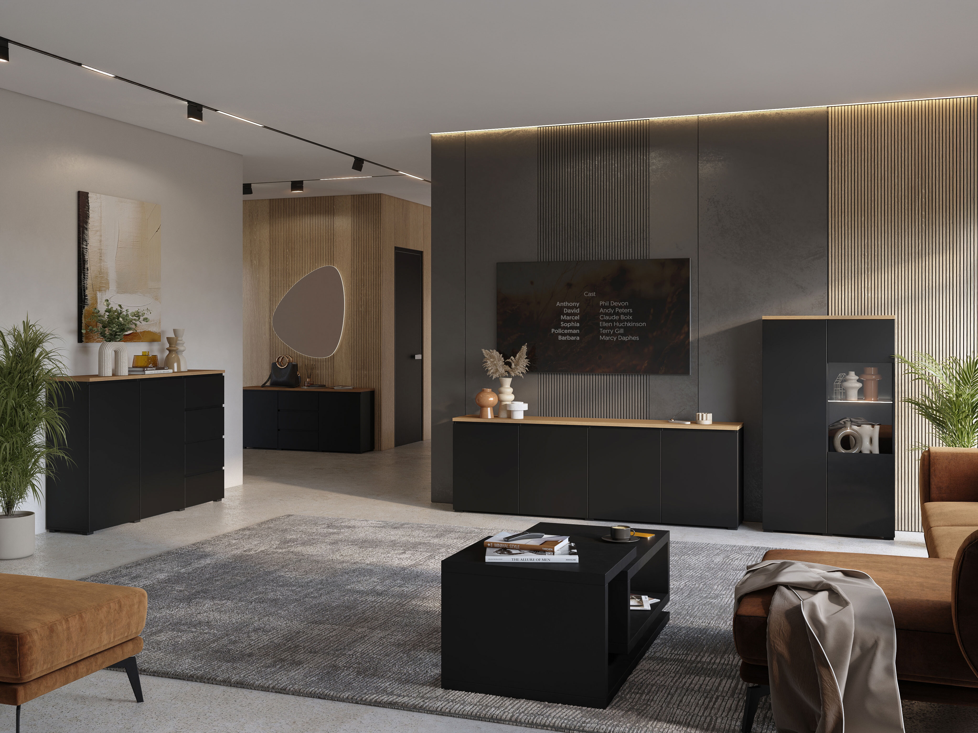 Cassettiera Baletu 106 (Nero + Quercia)