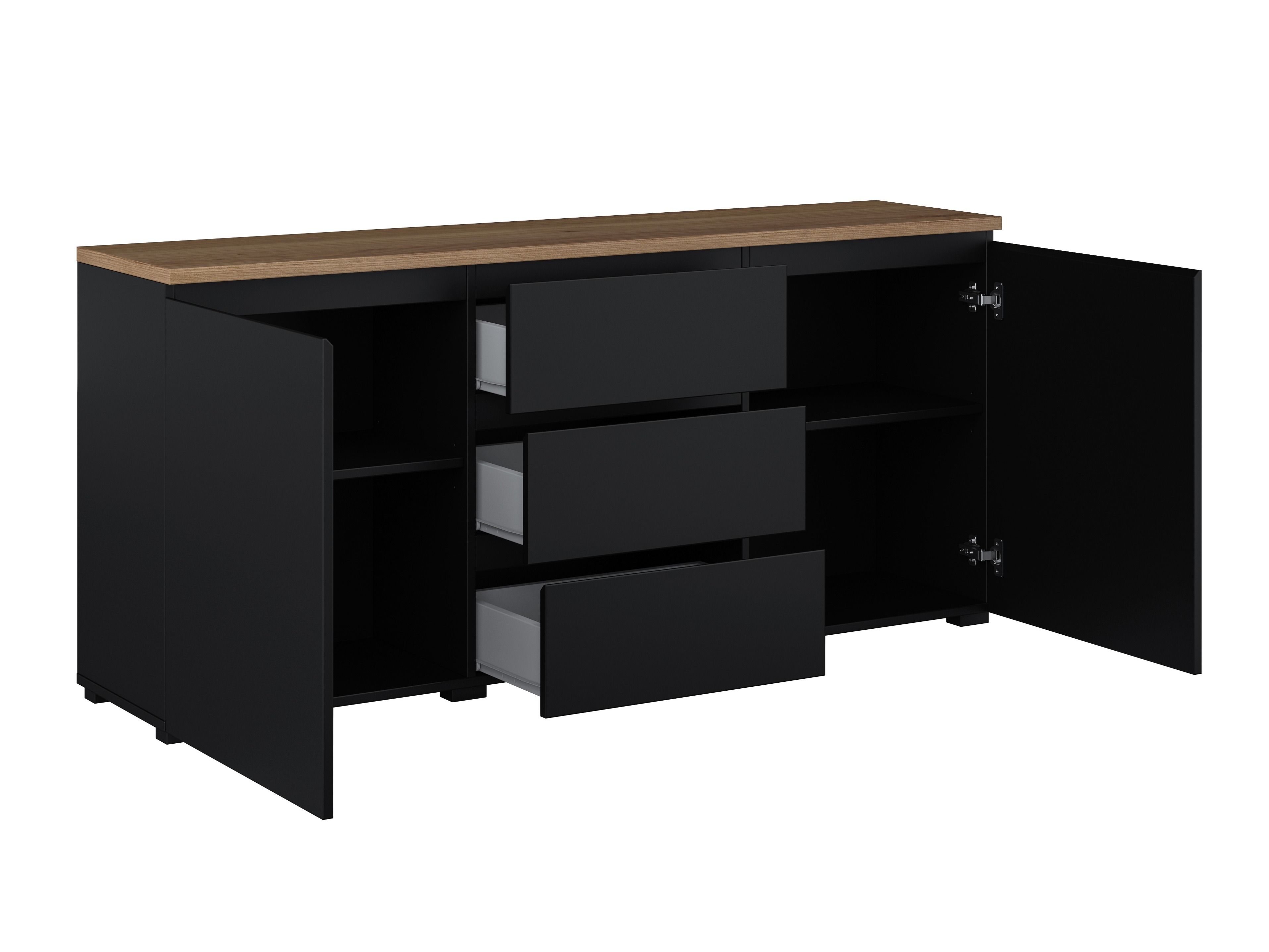 Cassettiera Baletu 106 (Nero + Quercia)