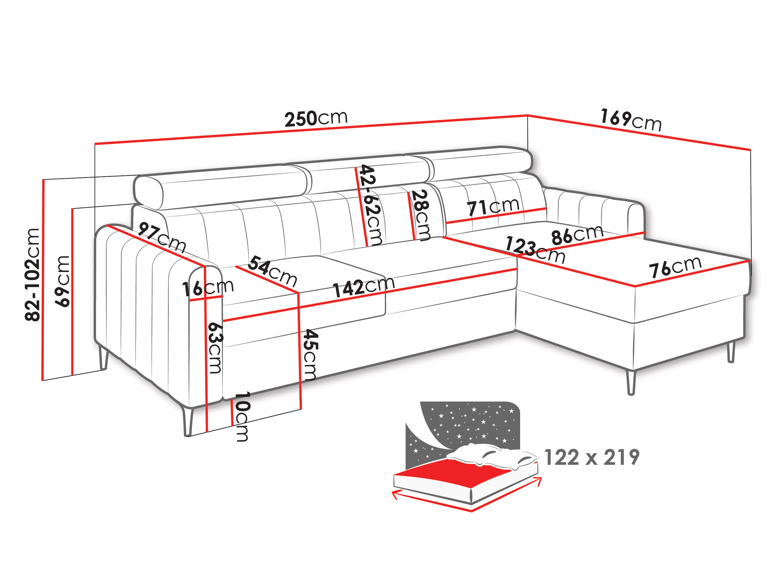 Divano angolare Stonecrest 111 (Cruz 35)