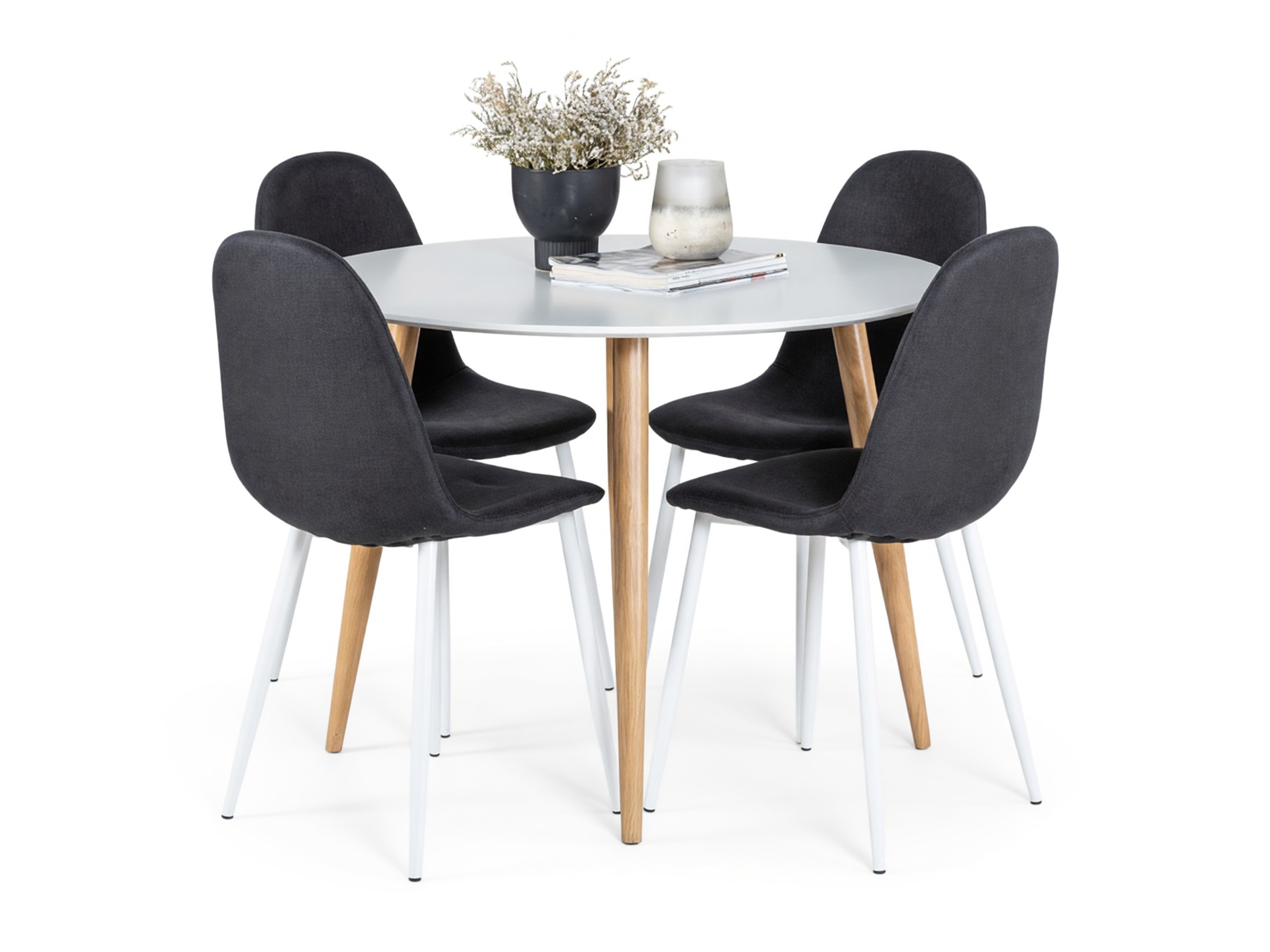 Set sala da pranzo Dallas 291 (Nero + Bianco)
