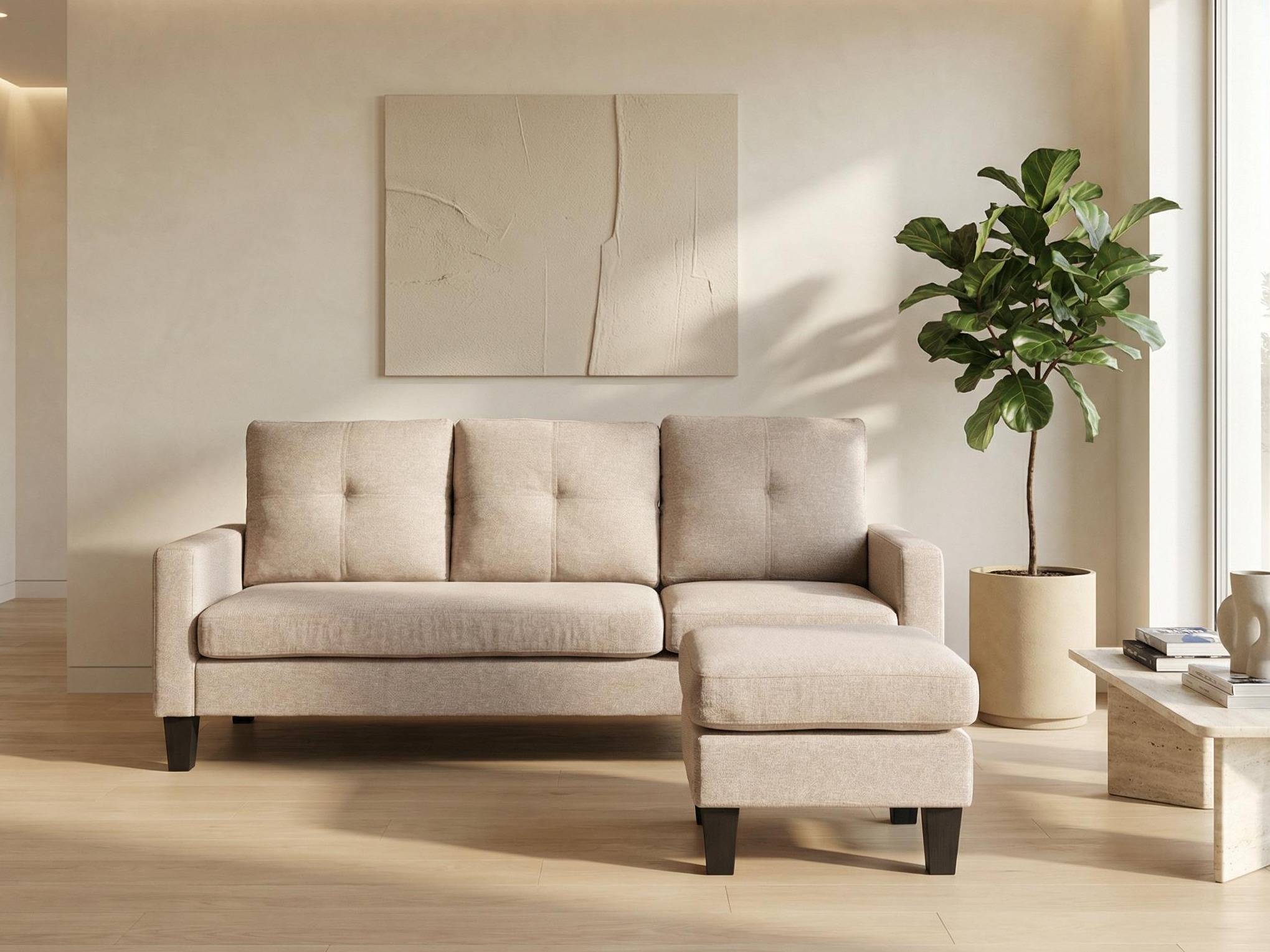 Set mobili imbottiti Houston 1825 (Beige)